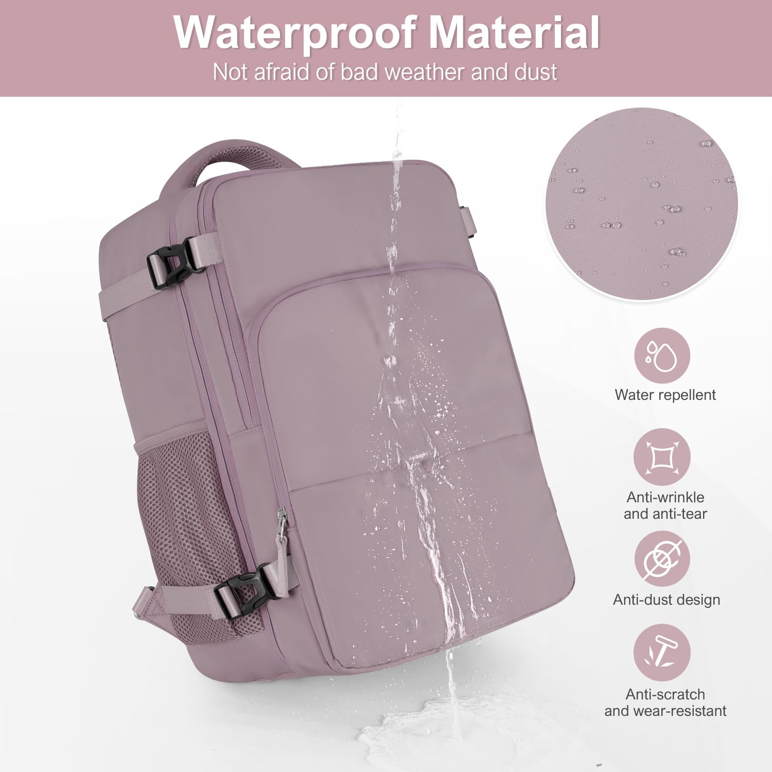 **Women's Travel Laptop Backpack - 16 Inch Flight Approved Personal Item Size, Multi-Pocket Waterproof College Computer Bag - Perfect for Air Travel, Commuting & Casual Daypack**