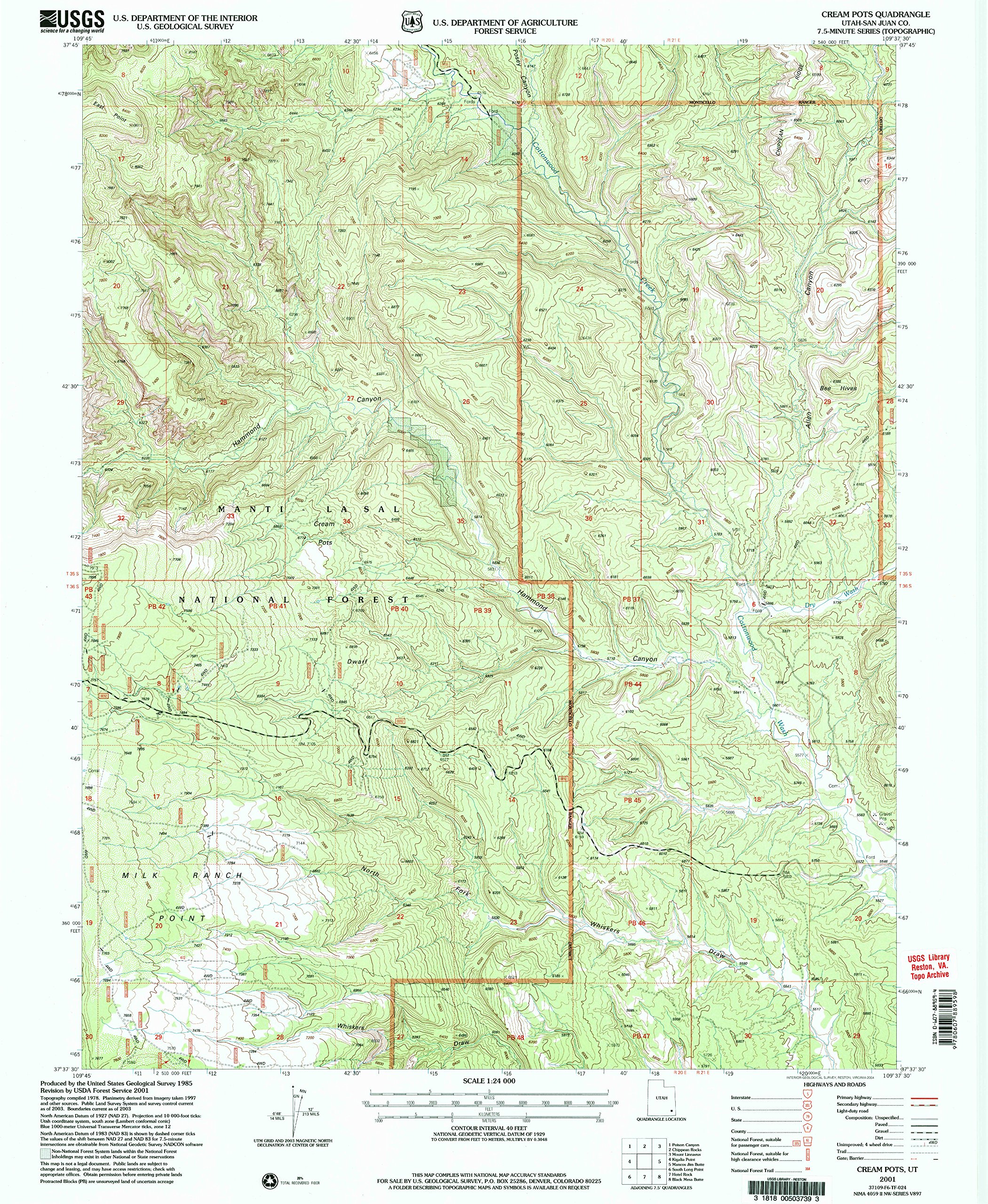 **Topographic Map of Cream Pots UT - 1:24000 Scale, 7.5 x 7.5 Minute, Historical (2001, Updated 2004) - 26.6 x 21.8 Inches - Perfect for Hiking, Camping & Outdoor Exploration**