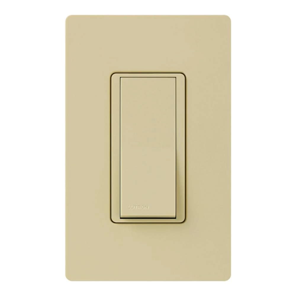 Lutron Claro 15 Amp Single-Pole Rocker Light Switch with Locator Light, CA-1PSNL-IV, Ivory - Perfect for Bedrooms, Hallways, and Staircases (Easy Installation & Night Visibility)