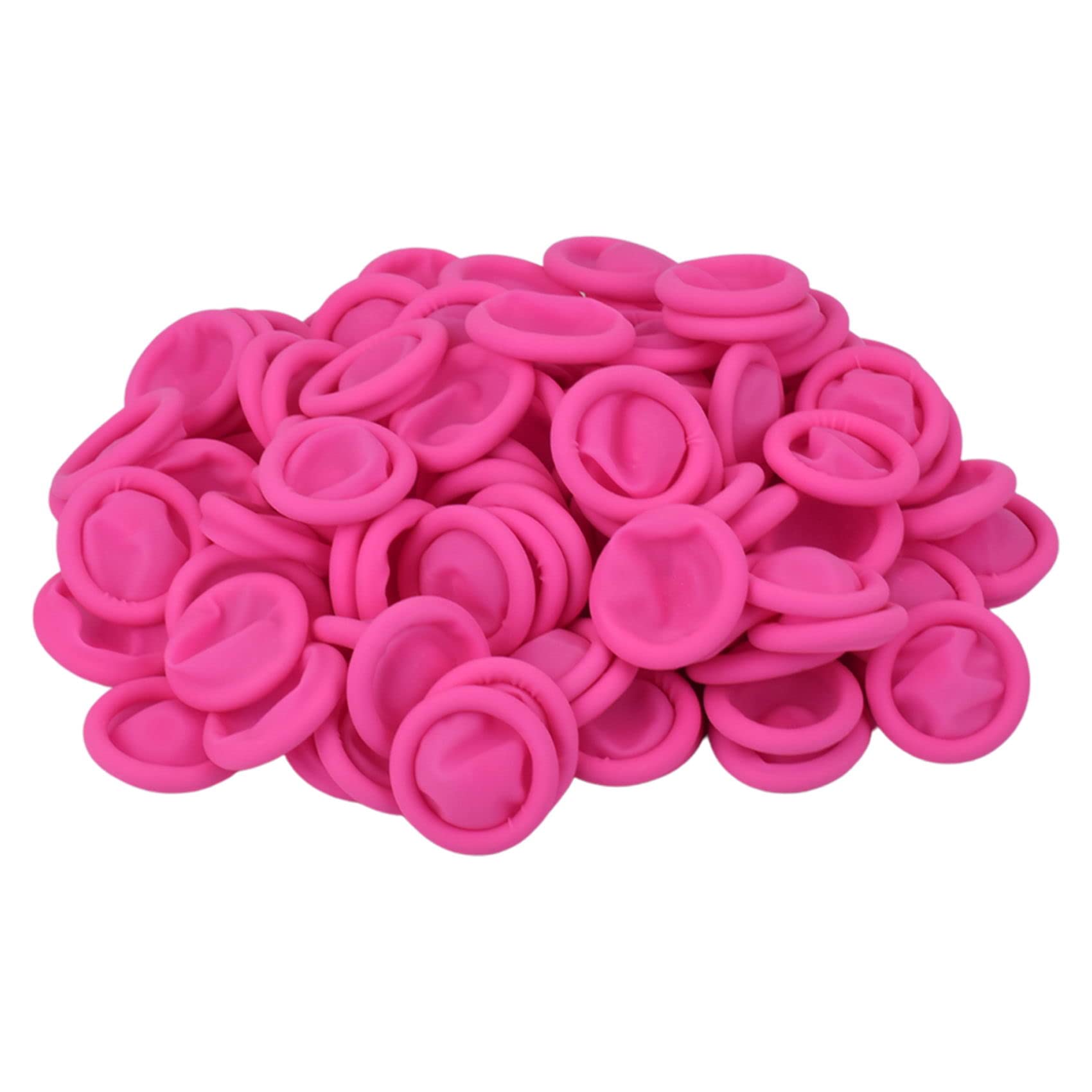 100 Pcs Disposable Latex Finger Cots - Anti-Static Finger Protectors for Medical, Laboratory & Food Handling - Medium Size Pink Rubber Tips to Keep Hands Dry & Clean - Ideal for First Aid, Tattoo Artists & Electronics Work
