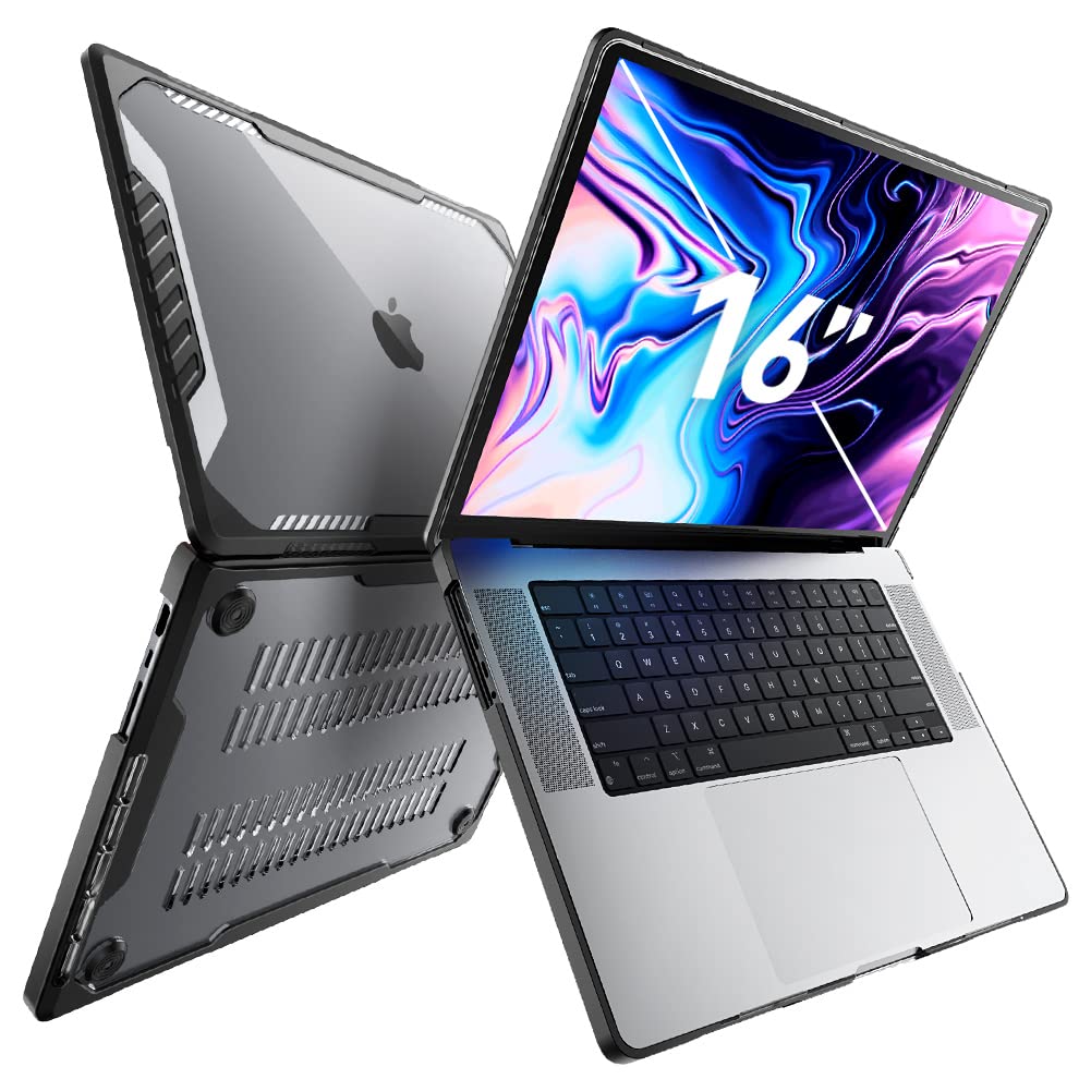 SUPCASE Unicorn Beetle Heavy Duty Rugged Shockproof Hard Shell Protective Cover for MacBook Pro 16 Inch (2021-2024 Models M1/M2/M3/M4 Pro/Max A2485/A2780/A2991/A3186/A3403) - Black | Perfect for Travel, Outdoor Work & Daily Protection