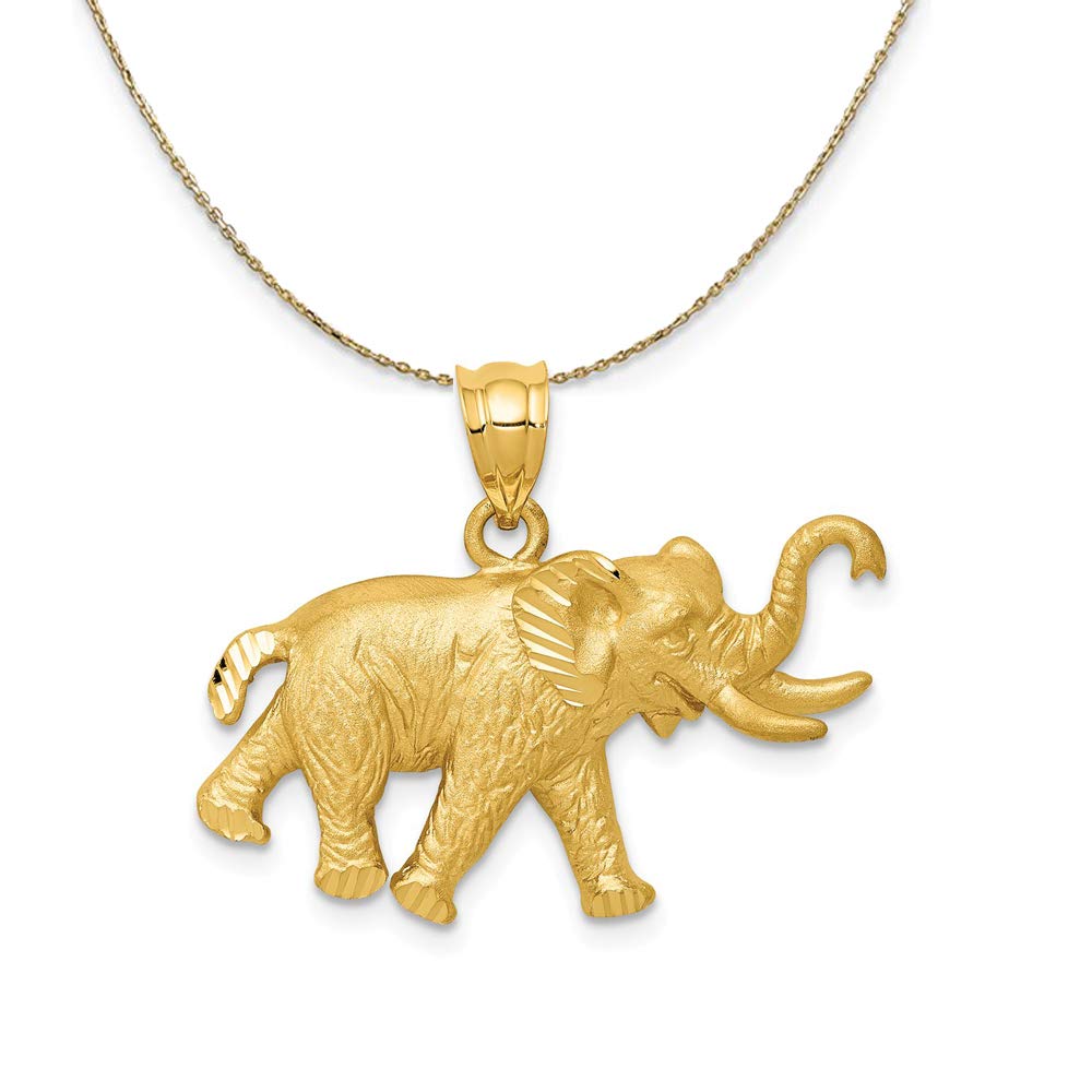 14k Yellow Gold Elephant Necklace - Elegant Gift for Women
