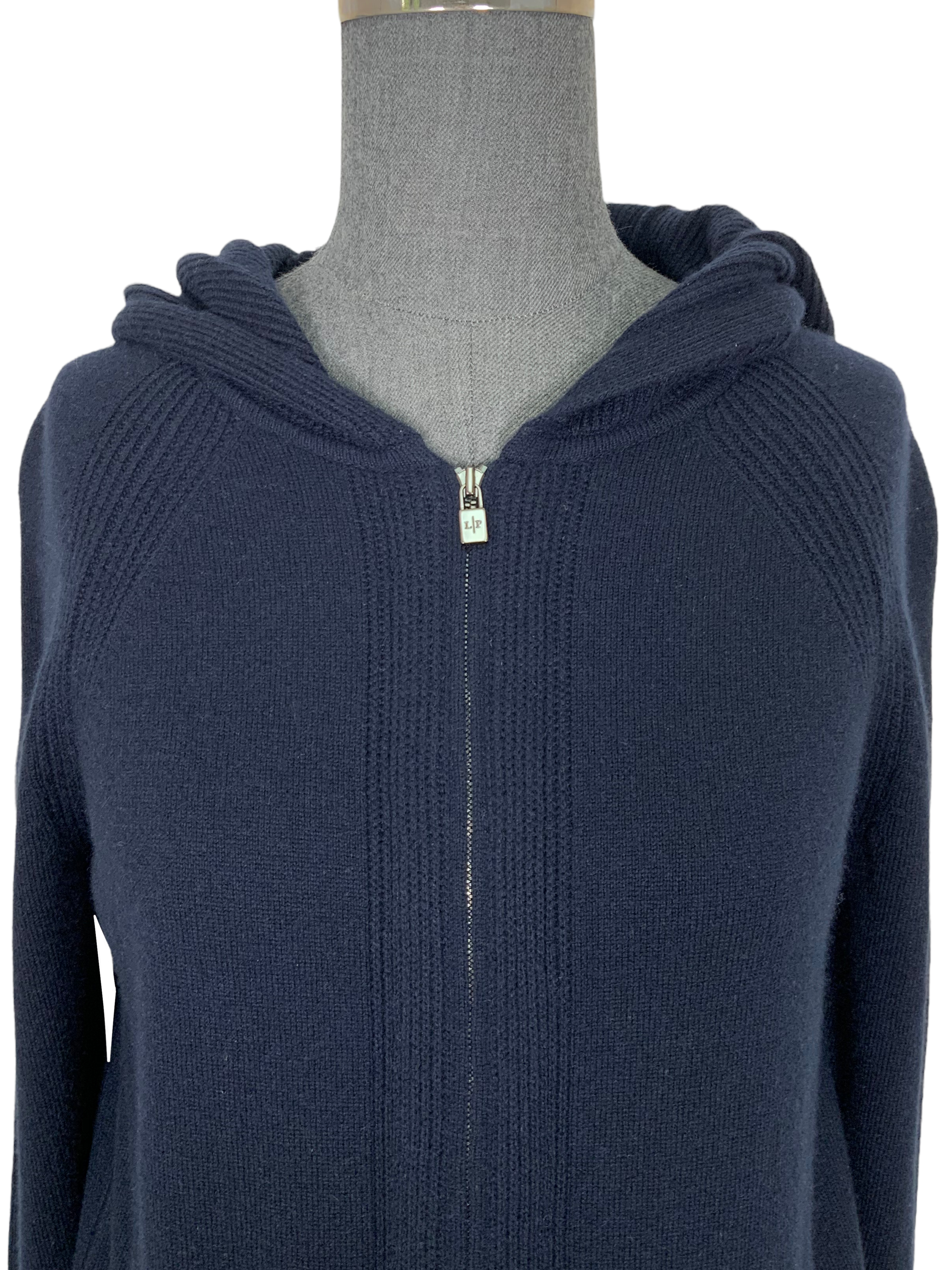 Loro Piana Cashmere Hooded Sweater for Women - Soft Luxury Pullover with Hood, Size XS - Perfect for Winter Travel & Casual Outings