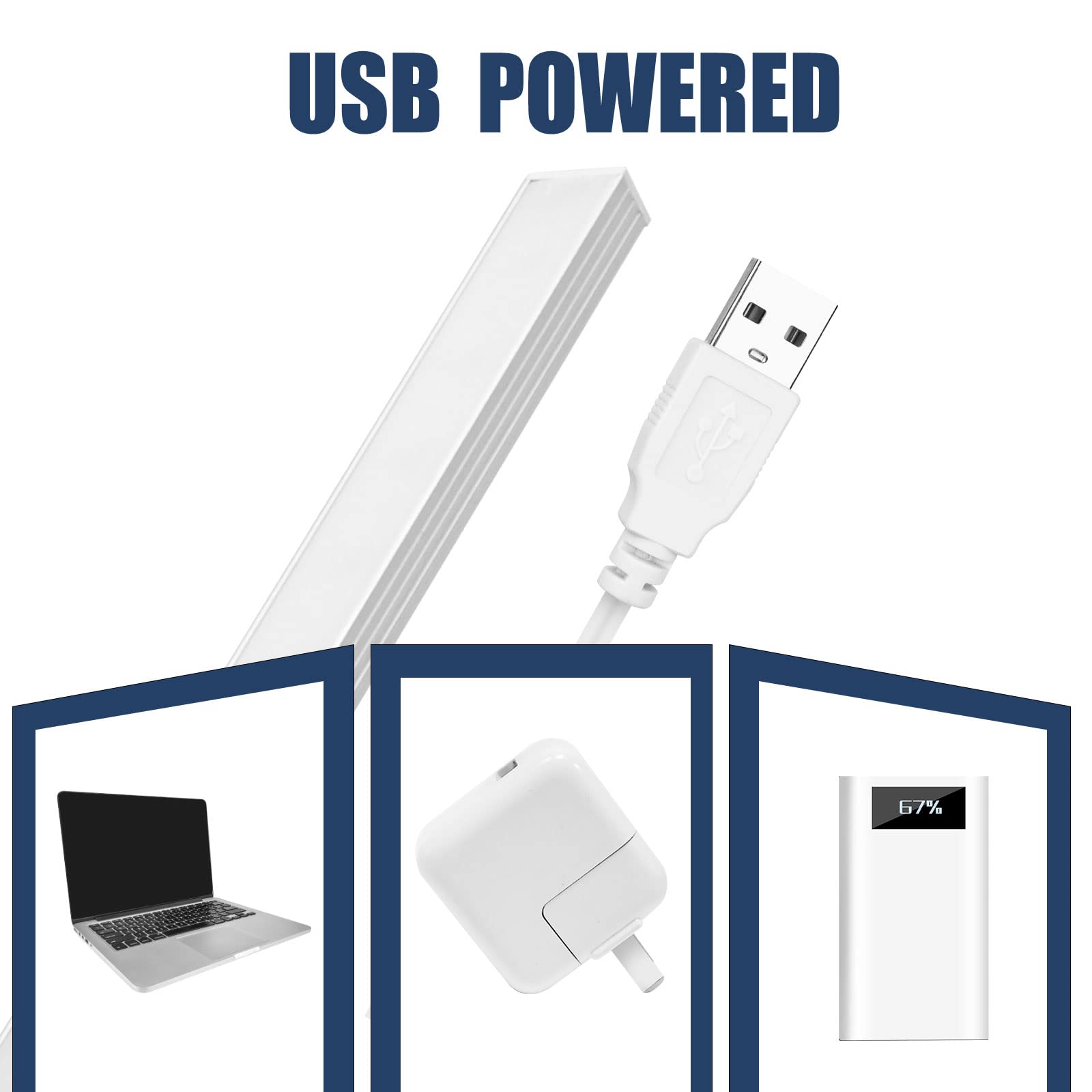 USB-Powered LED Light Bar for Under Counter Lighting - Energy Efficient Kitchen & Closet Lights, Dimmable Work Table Lamp for Home, Office & Student Dormitory | Perfect for Night Cooking, Reading & Workspace Illumination