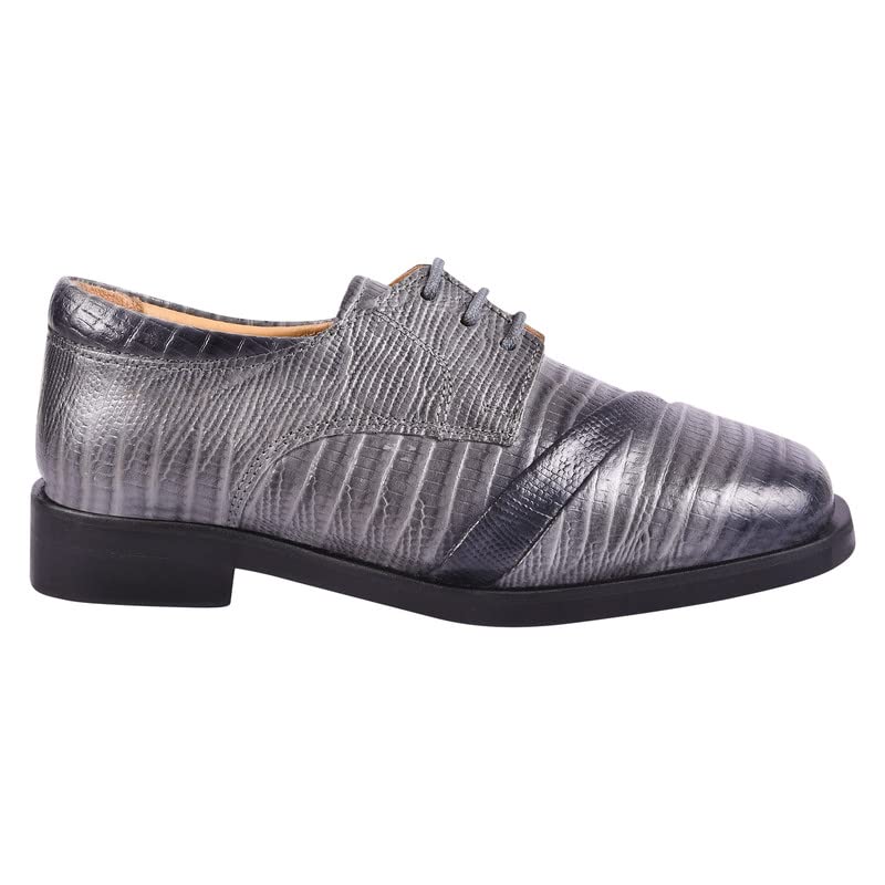LIBERTYZENO Boys Lizard Print Genuine Leather Oxford Dress Shoes - Kids & Toddlers Lace Up Formal Shoes for Easter, Church, Wedding & Special Occasions