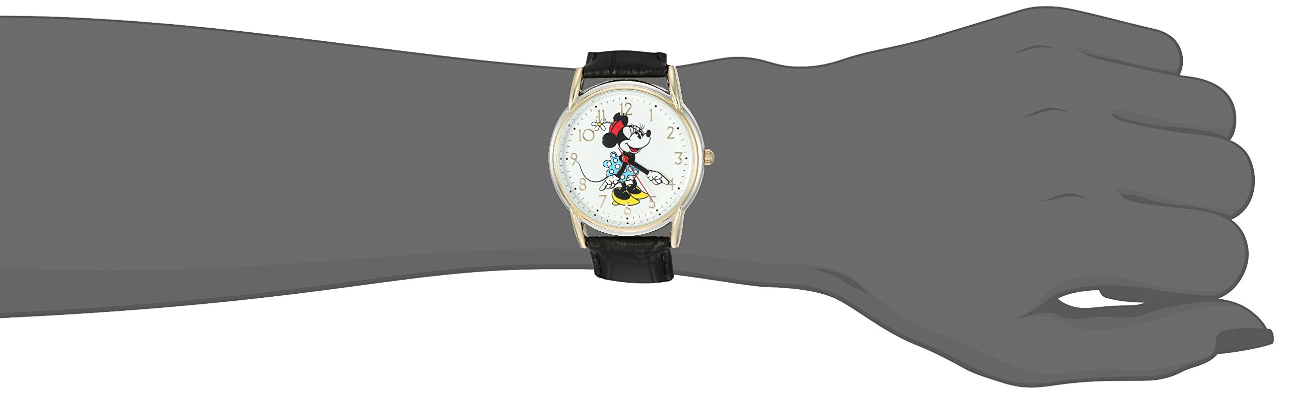 Disney Minnie Mouse Watch for Women - Leather Strap Quartz Analog - Perfect for Daily Wear & Gifts
