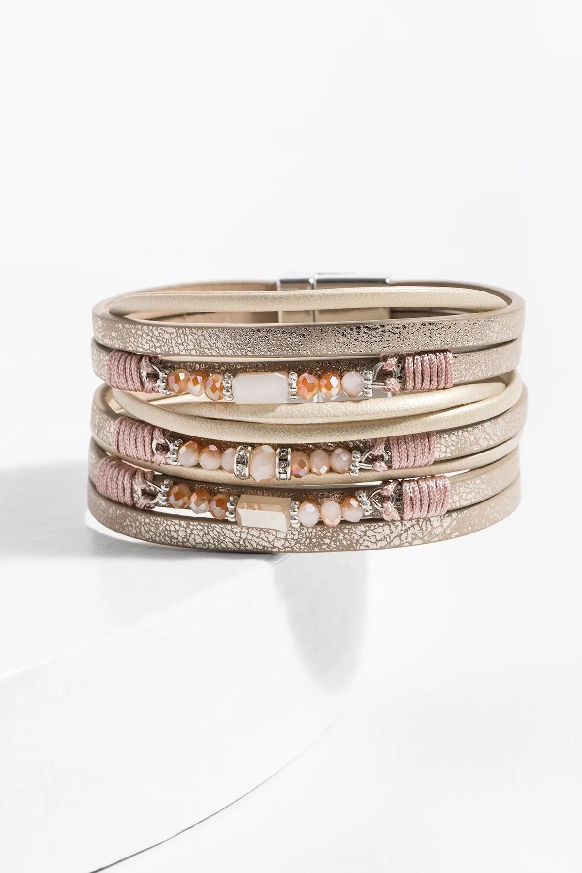 Allium Multi-Layered Genuine Leather Bracelet for Women - Stylish Stackable Bracelets for Everyday Wear & Boho Fashion