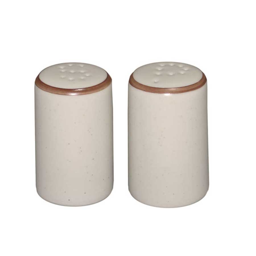 Premium Salt and Pepper Shakers Set - Elegant Beige & Brown Ceramic Shakers for Kitchen & Dining Table | Della Terra | Perfect for Home, Restaurant, and Gift Giving