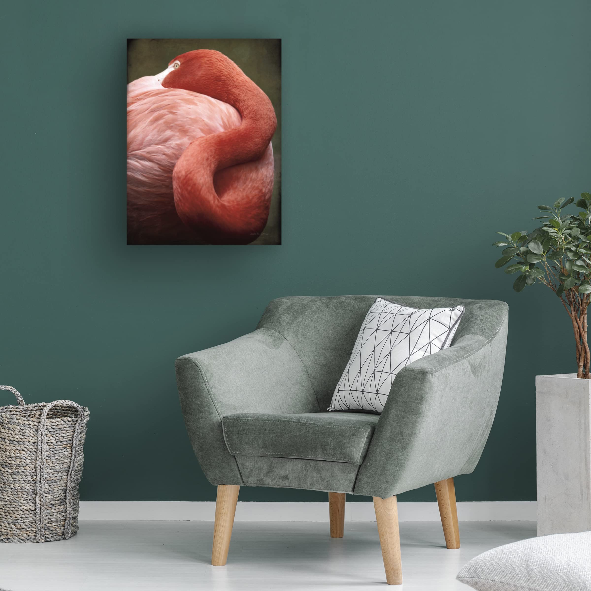Trademark Fine Art 'Caribbean Flamingo I' Canvas Wall Art by Debra Van Swearingen - Tropical Home Decor for Living Room, Bedroom & Office