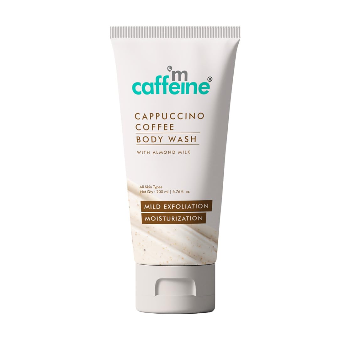 mCaffeine Cappuccino Coffee Body Wash - Energizing & Exfoliating Shower Gel for Smooth Skin - Perfect for Morning Showers & Post-Workout Refreshment
