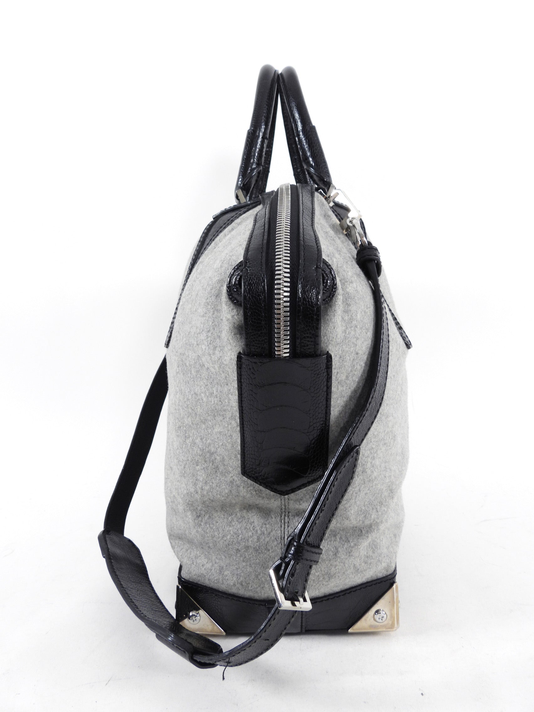Alexander Wang Grey Felt Emile Prisma Large Tote Bag for Women - Stylish Designer Handbag for Work, Travel & Everyday Use
