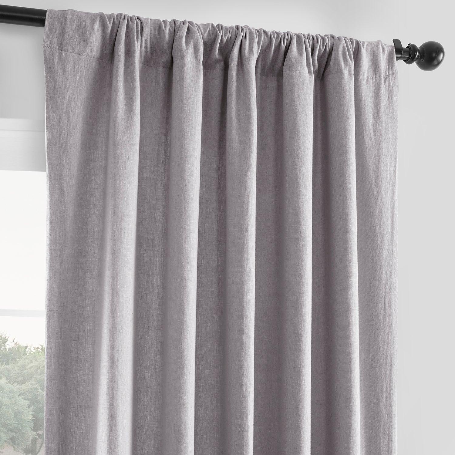 Premium Earl Grey French Linen Blackout Curtains - Thermal Insulated Window Drapes for Bedroom & Living Room - Light Blocking, Noise Reducing Home Decor for Better Sleep & Privacy