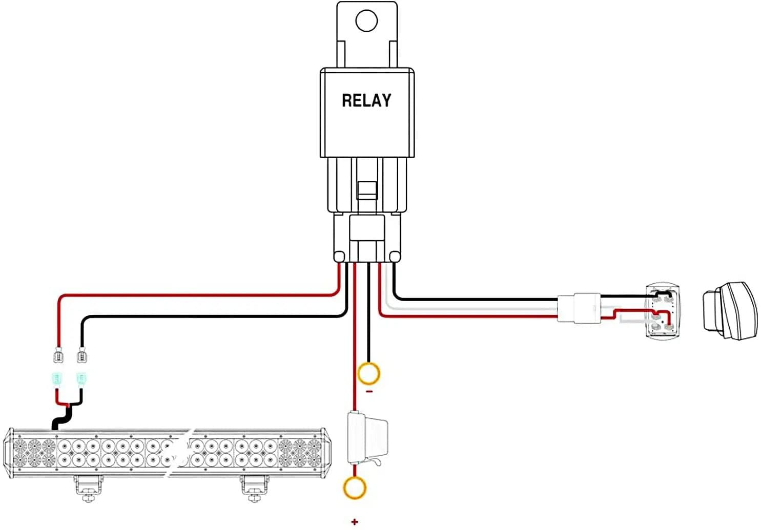 12AWG Wire Harness Kit with 12V 3-Pin Switch, 3 Fuses & 2 Spade Connectors - Perfect for Automotive, Marine & DIY Electrical Projects