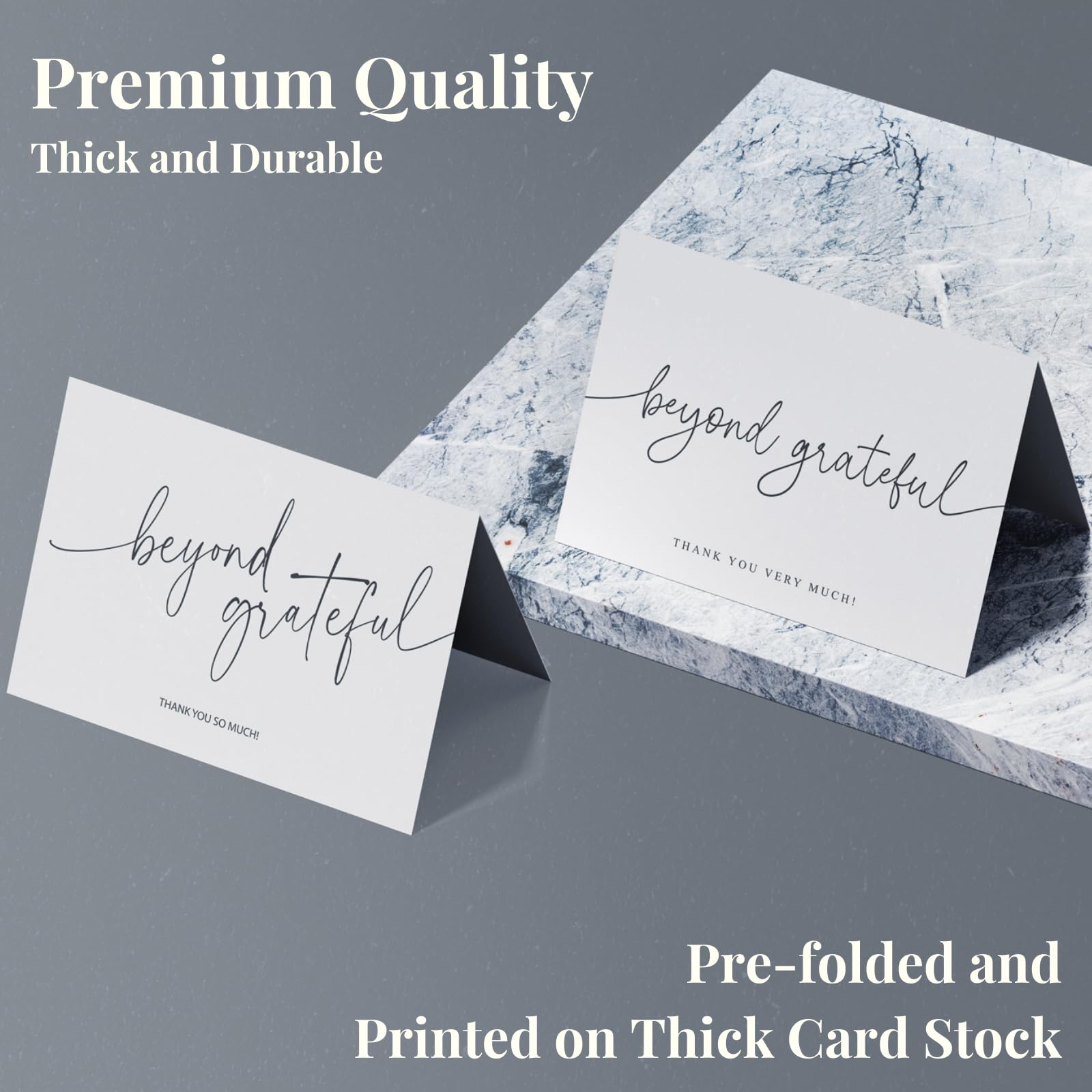 100 Pack Thank You Cards with Kraft Envelopes & Stickers - 4x6 Inch Minimalist Greeting Cards for Business, Baby Shower, Wedding, Graduation - Perfect for Expressing Gratitude in Professional & Personal Occasions
