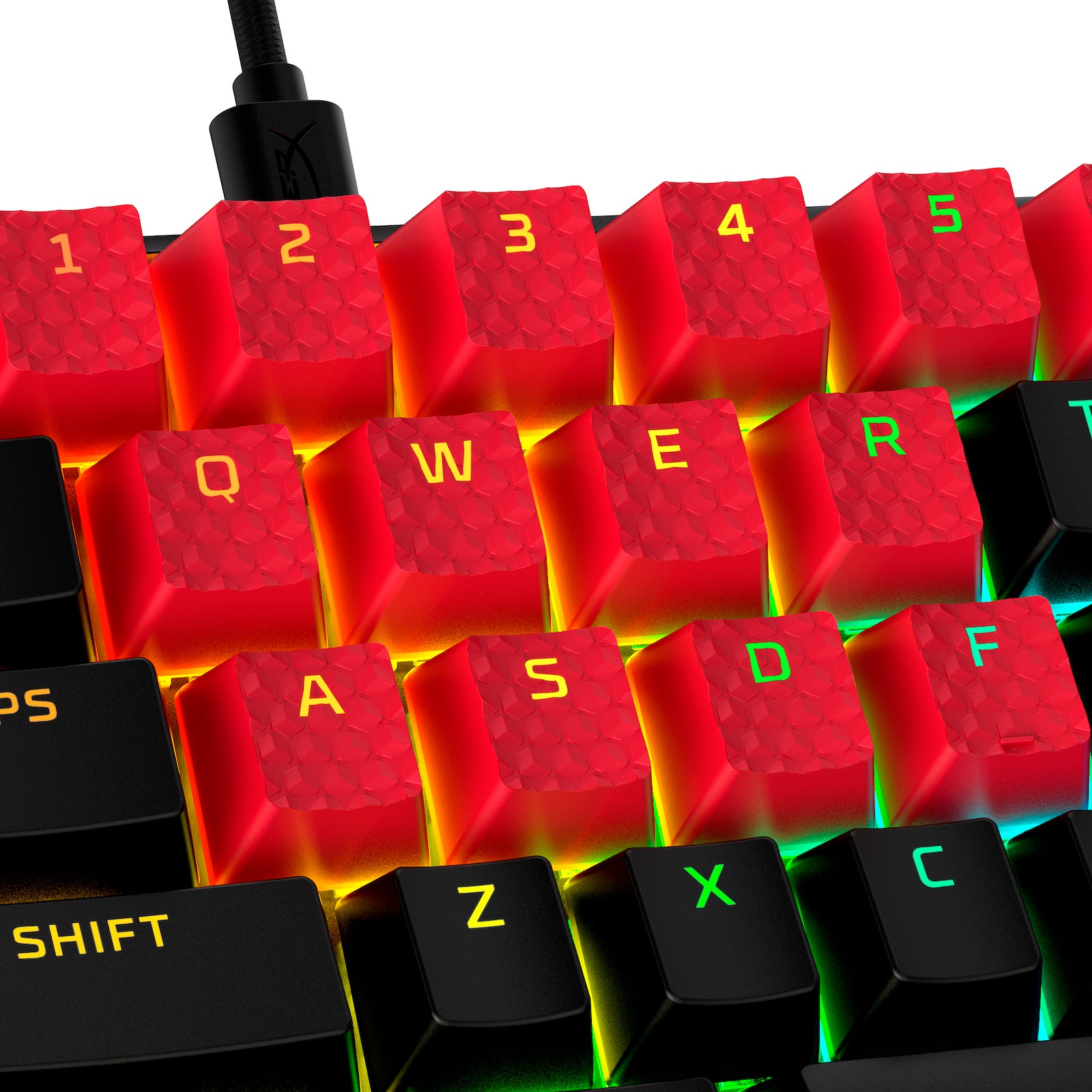HyperX Rubber Keycaps for Mechanical Keyboards - Gaming Accessory Kit with Non-Slip Design - Perfect for PC Gaming, Typing & Office Work