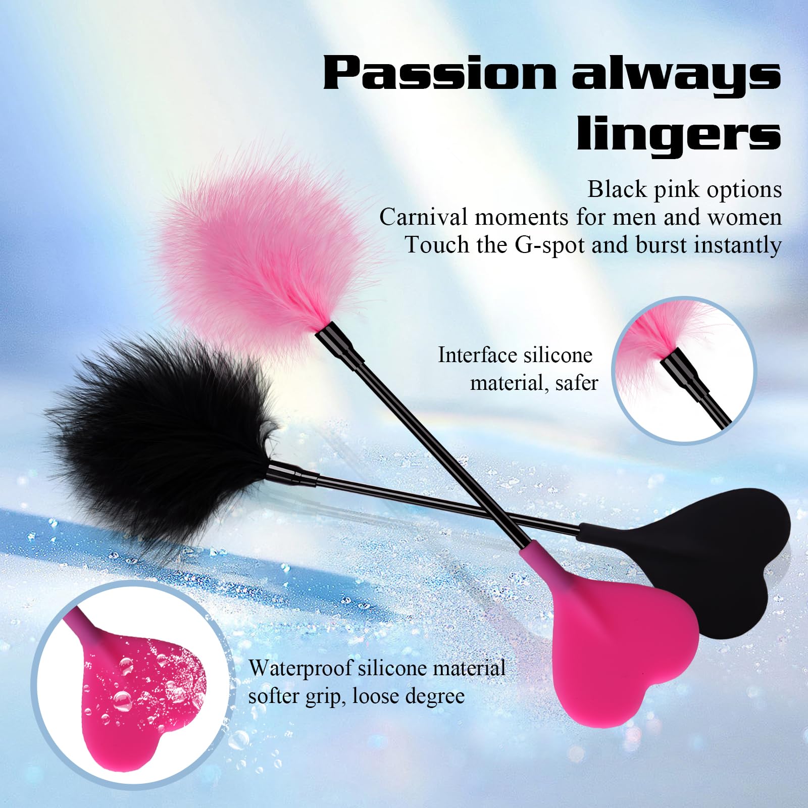 Flirting Feather Hand Pat - Adult Sensual Massage Toy for Couples, SM Heart-Shaped Beater with Soft Feathers, Romantic Sex Accessories (Red) - Perfect for Foreplay, BDSM Play & Spicing Up Your Intimate Moments