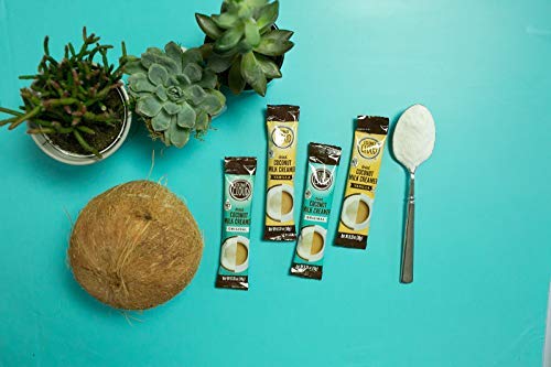 Vegan Coconut Milk Coffee Creamer Powder with MCT Oil - Dairy Free, Non-GMO | 60 Single Serve Sticks (Original, Vanilla & Salted Caramel) | Perfect for Keto, Paleo Diets & Office Coffee Breaks