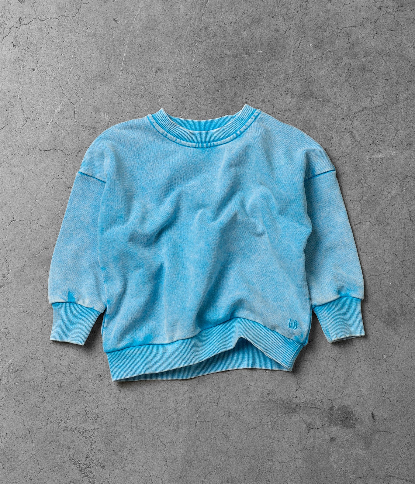 Electric Blue Washed Crewneck Sweatshirt - Soft Cotton Pullover for Men & Women | Perfect for Casual Wear, Layering & Street Style