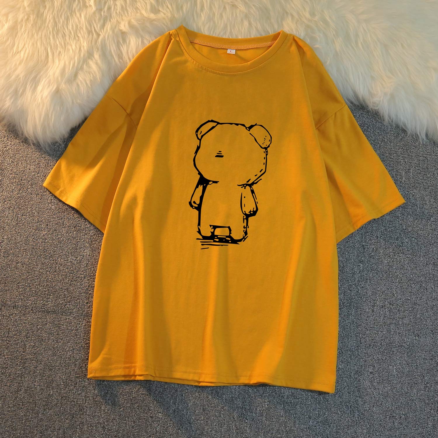 Cute Bear Printed Women's T-Shirt - Kawaii Harajuku Graphic Top for Summer | Casual Wear, Street Fashion, Anime Cosplay Outfits