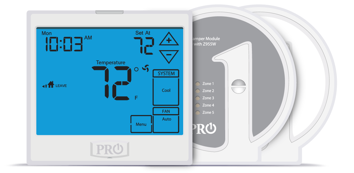 PRO1 IAQ Z955W / Z955WH Smart Zoning Master Controller for HVAC Systems - Perfect for Home & Commercial Temperature Control