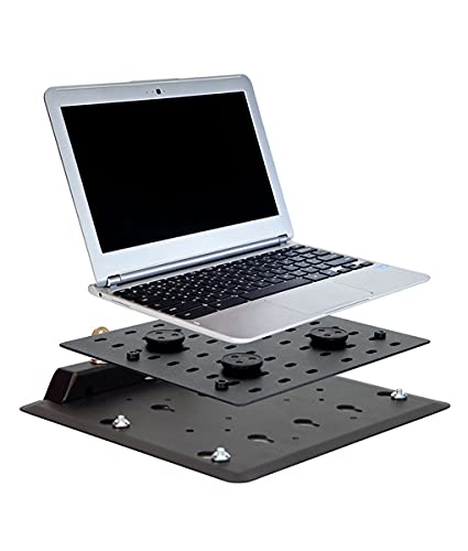 BMS Double Plate Laptop Security Stand with Screen Mobility AP1110 - Adjustable Height, Anti-Theft Design with Double Side Tape for Office, Home, and Public Spaces