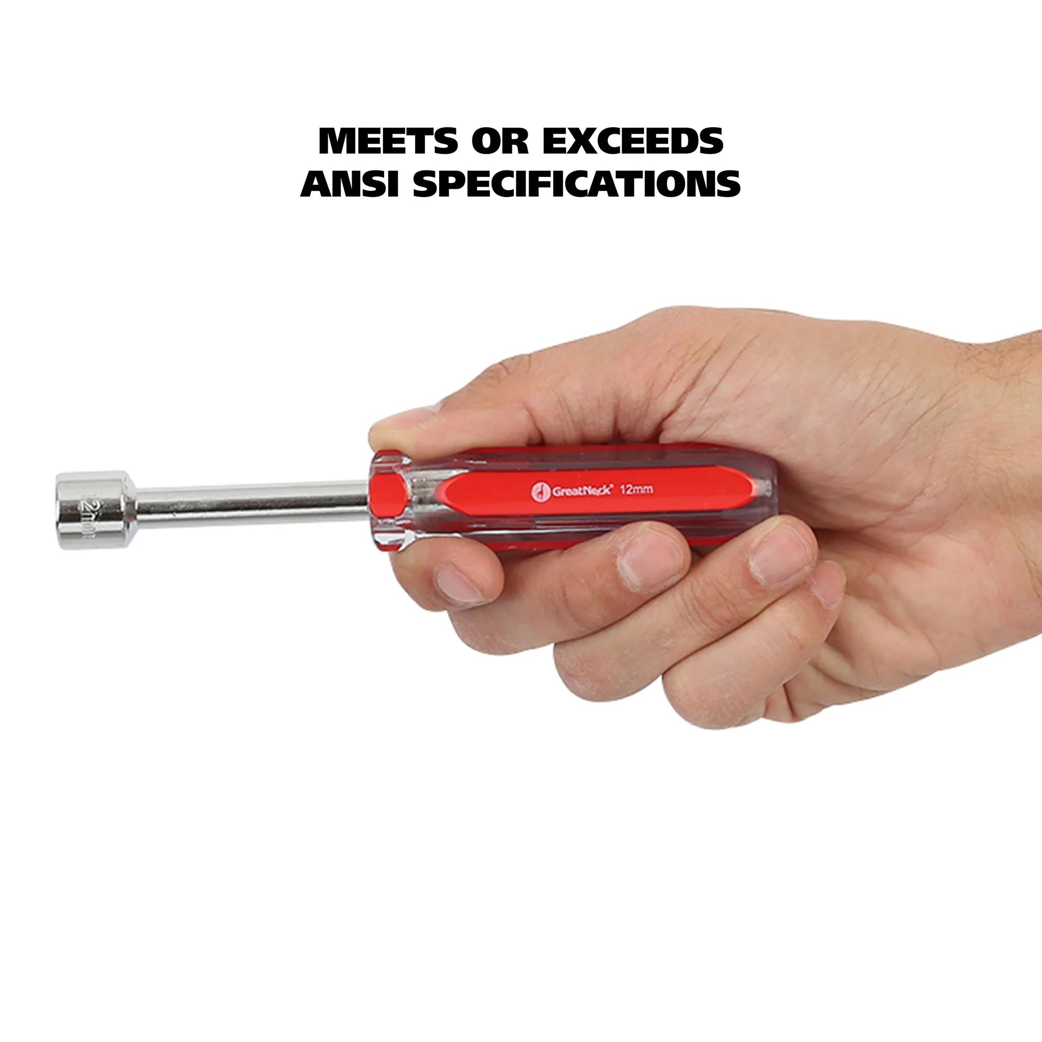 GreatNeck ND71 7-Piece Metric Professional Nut Driver Set - Hollow Shaft, Rust-Resistant with Acetate Handles | Perfect for Automotive Repair, Machinery Maintenance & DIY Projects