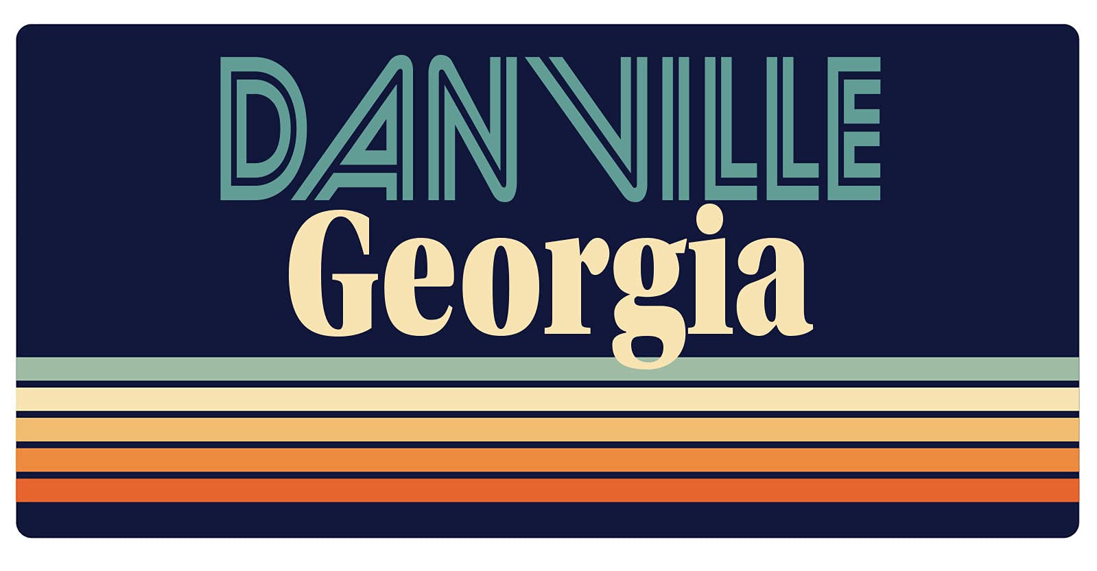Danville Georgia 5 x 2.5-Inch Retro Fridge Magnet - Vintage Style Decorative Refrigerator Magnet for Home, Office & Dorm Decor - Perfect for Kitchens, Lockers & Metal Surfaces