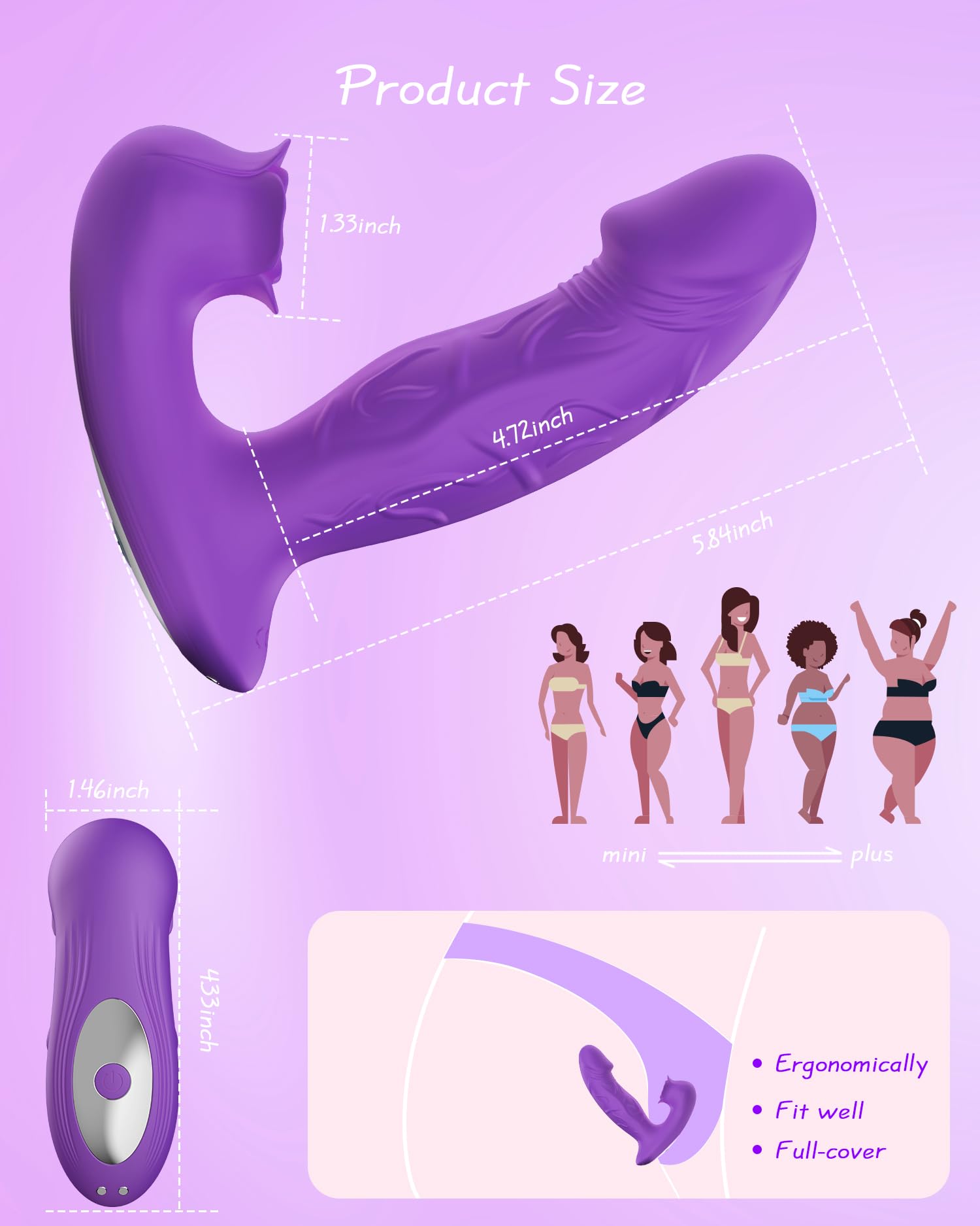Premium Rose Vibrator for Women - 9 Suction & Vibration Modes, Remote Control G-Spot & Nipple Stimulator, Anal Plug - Adult Sex Toy for Women & Couples (Dark Purple) - Perfect for Solo Play & Couples Intimacy