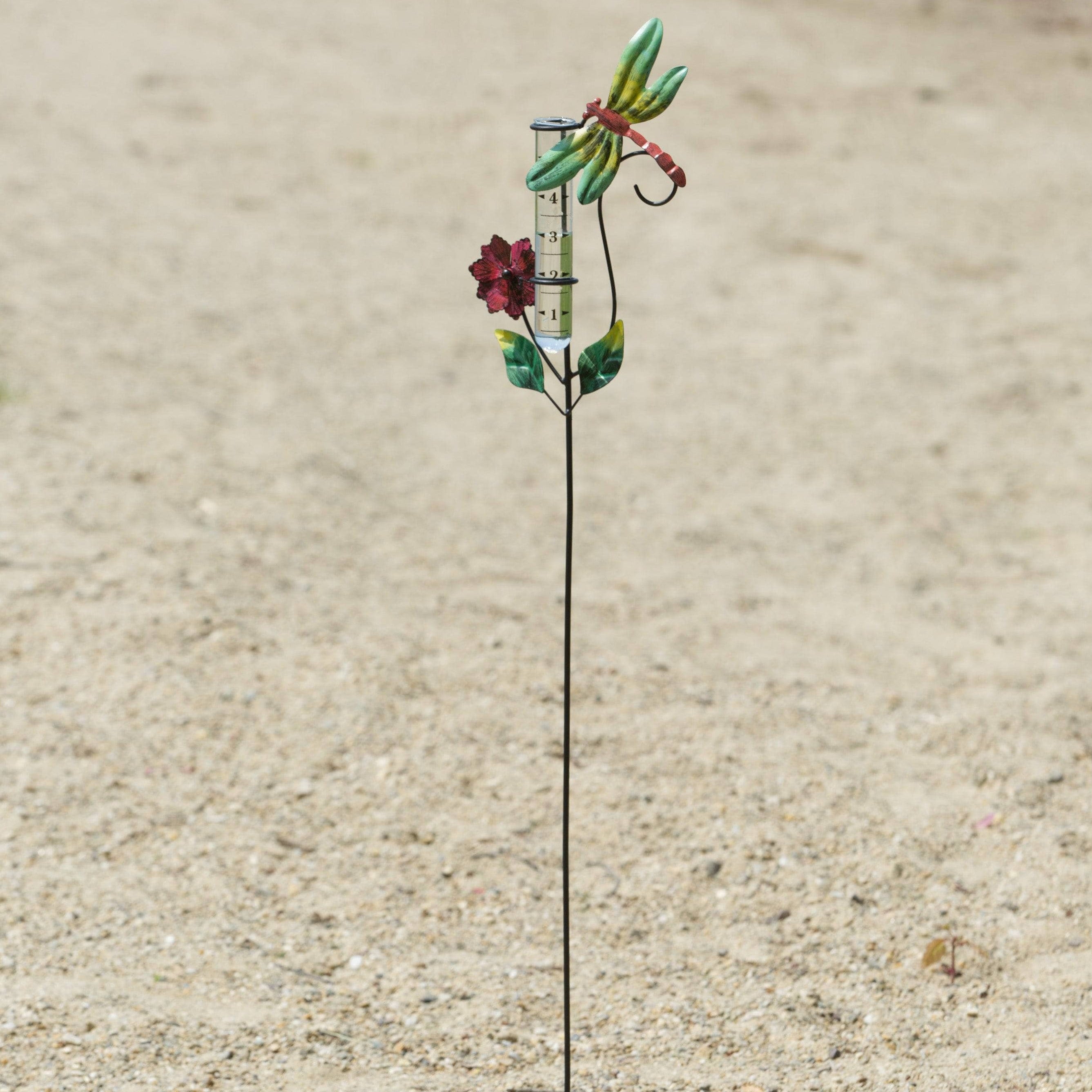 Colorful Dragonfly Rain Gauge - Accurate Outdoor Weather Measurement Tool for Garden, Lawn & Backyard | Perfect for Kids Science Projects & Weather Enthusiasts