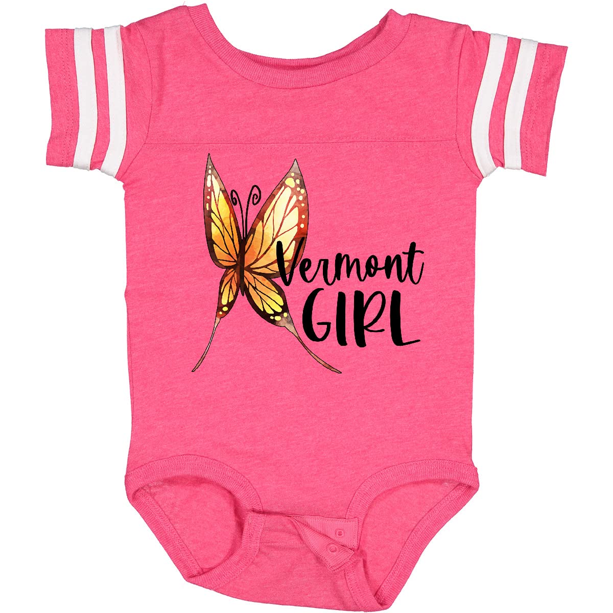 Inktastic Vermont Girl Butterfly Baby Bodysuit - Cute Butterfly Print Onesie for Infants & Toddlers - Perfect for Playdates, Daycare & Family Photos