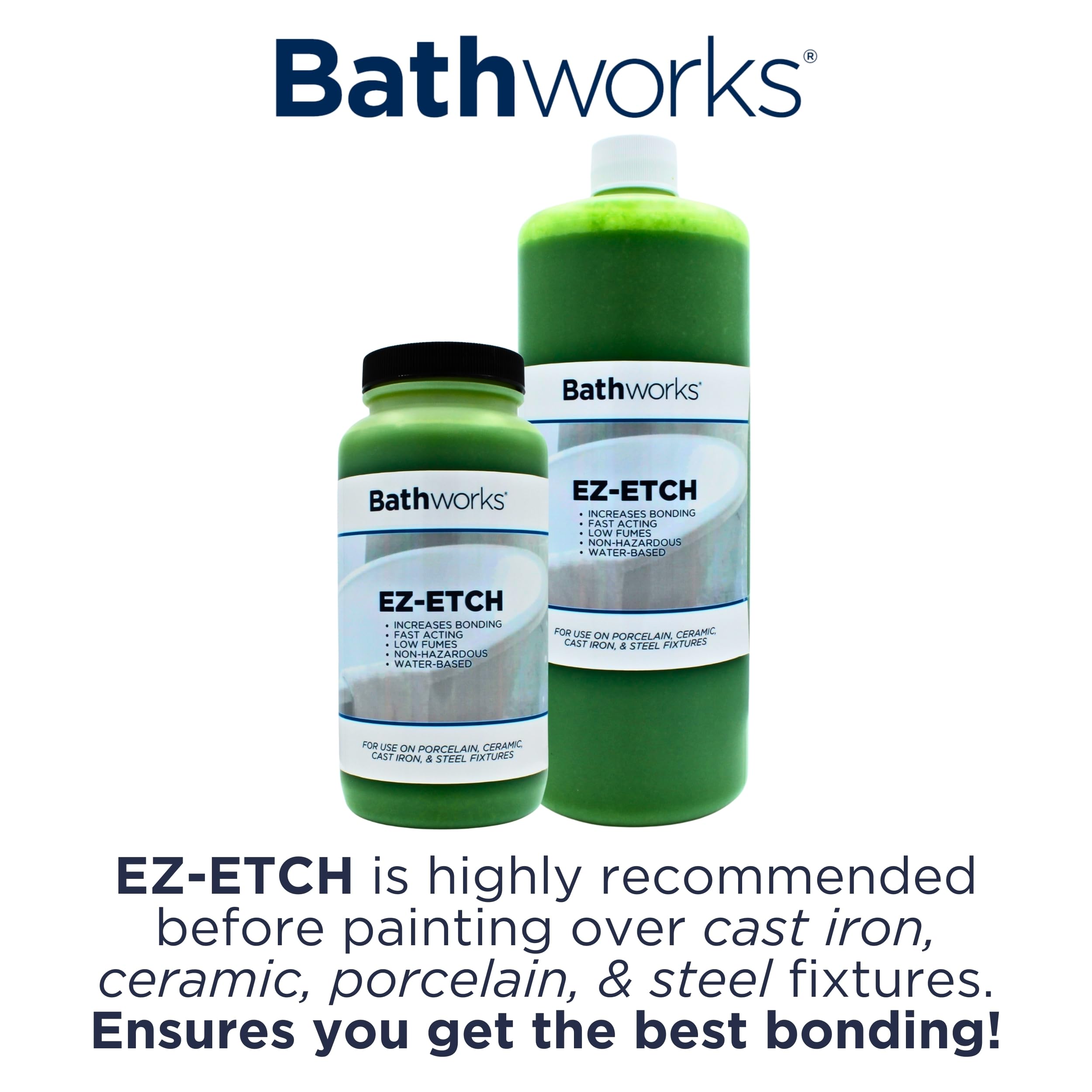 Bathworks DIY Quick Dry White Bathtub & Tile Refinishing Kit - 22oz with Non-Slip Protection | Fast 12-Hour Cure Time | High Gloss Resin Finish for Tubs, Tiles, Wall Surrounds & Sinks | Perfect for Bathroom Renovation & Home Improvement Projects