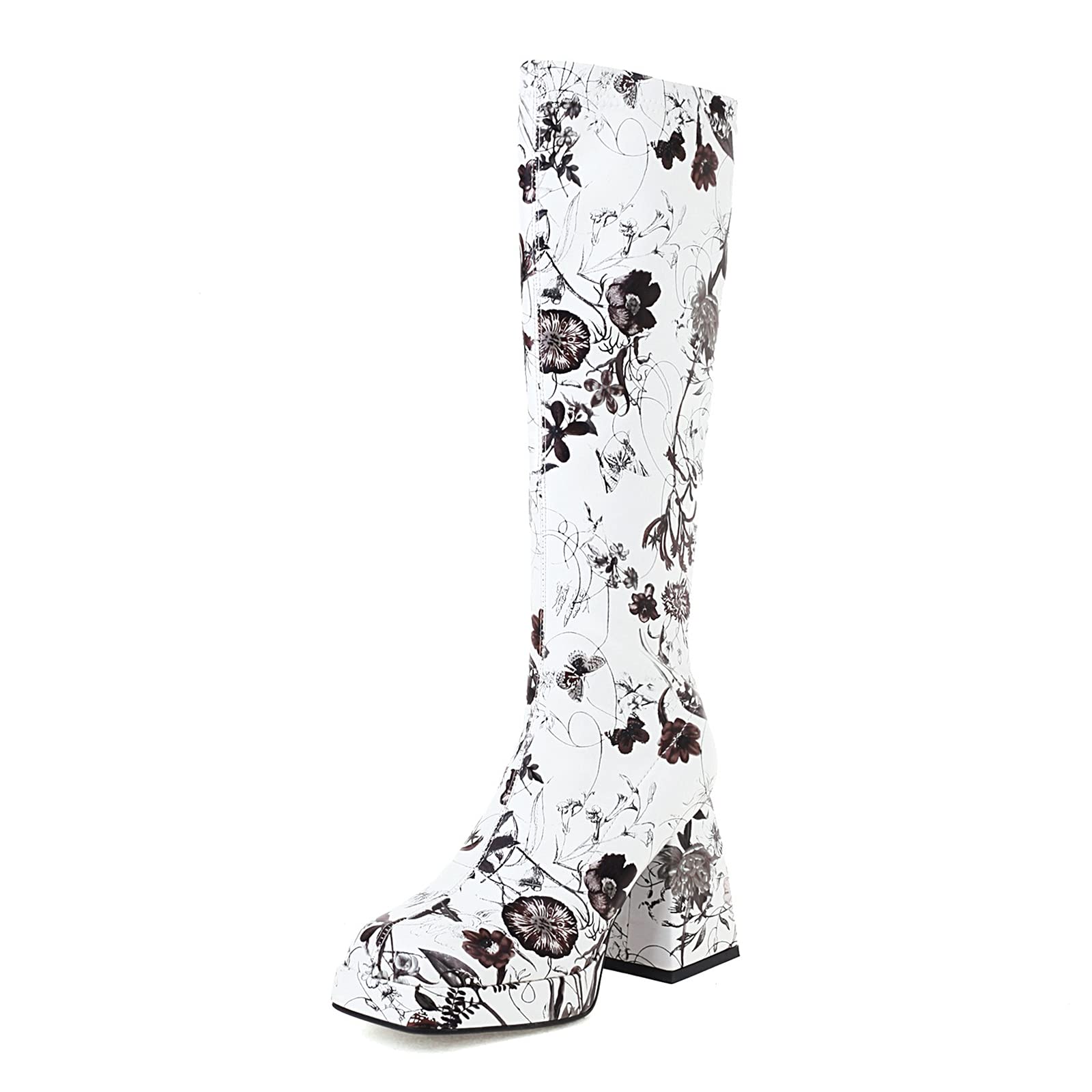 LanreyTaley Women's Platform Knee High Boots - Chunky Heel, Slim Calf Winter Boots for Women | Perfect for Cold Weather, Snow, Fashion Outfits & Night Out