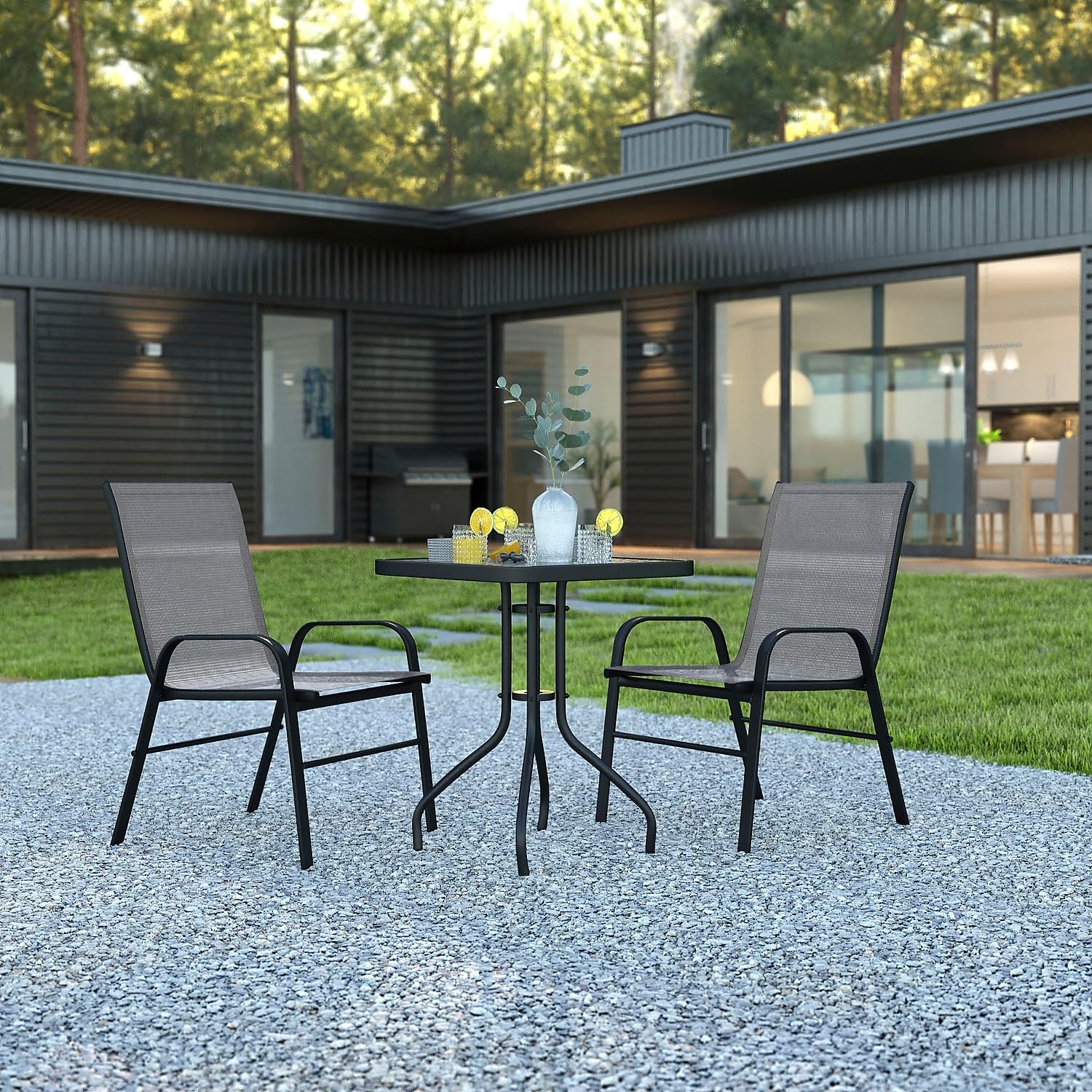 Flash Furniture 2 Flex Comfort Stack Chairs with 23.5
