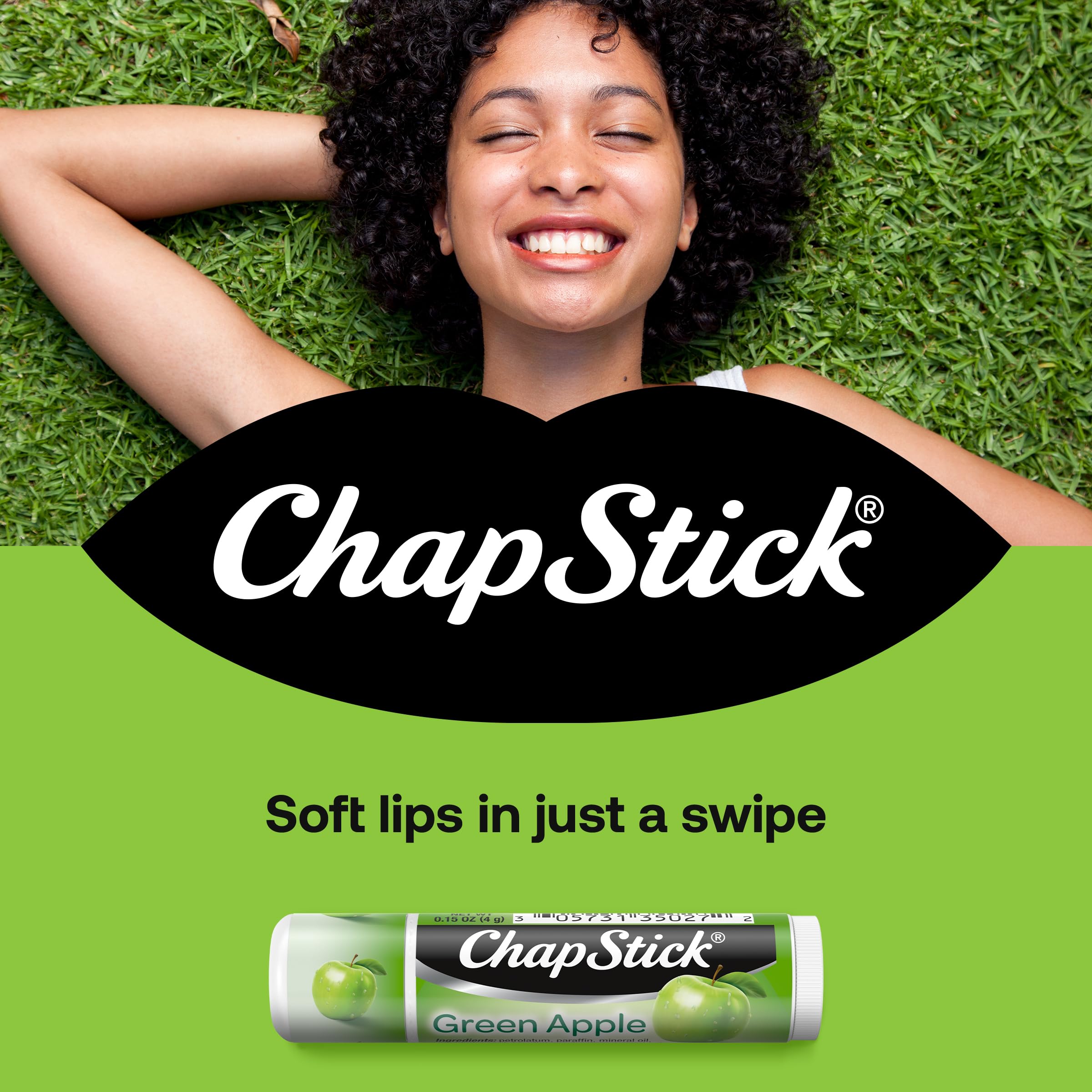 ChapStick Bulk Lip Balm - Green Apple Flavor, 144 Tubes (0.15 oz Each) | Moisturizing Lip Care for Dry & Chapped Lips | Perfect for Schools, Offices, Retail Stores & Promotional Giveaways