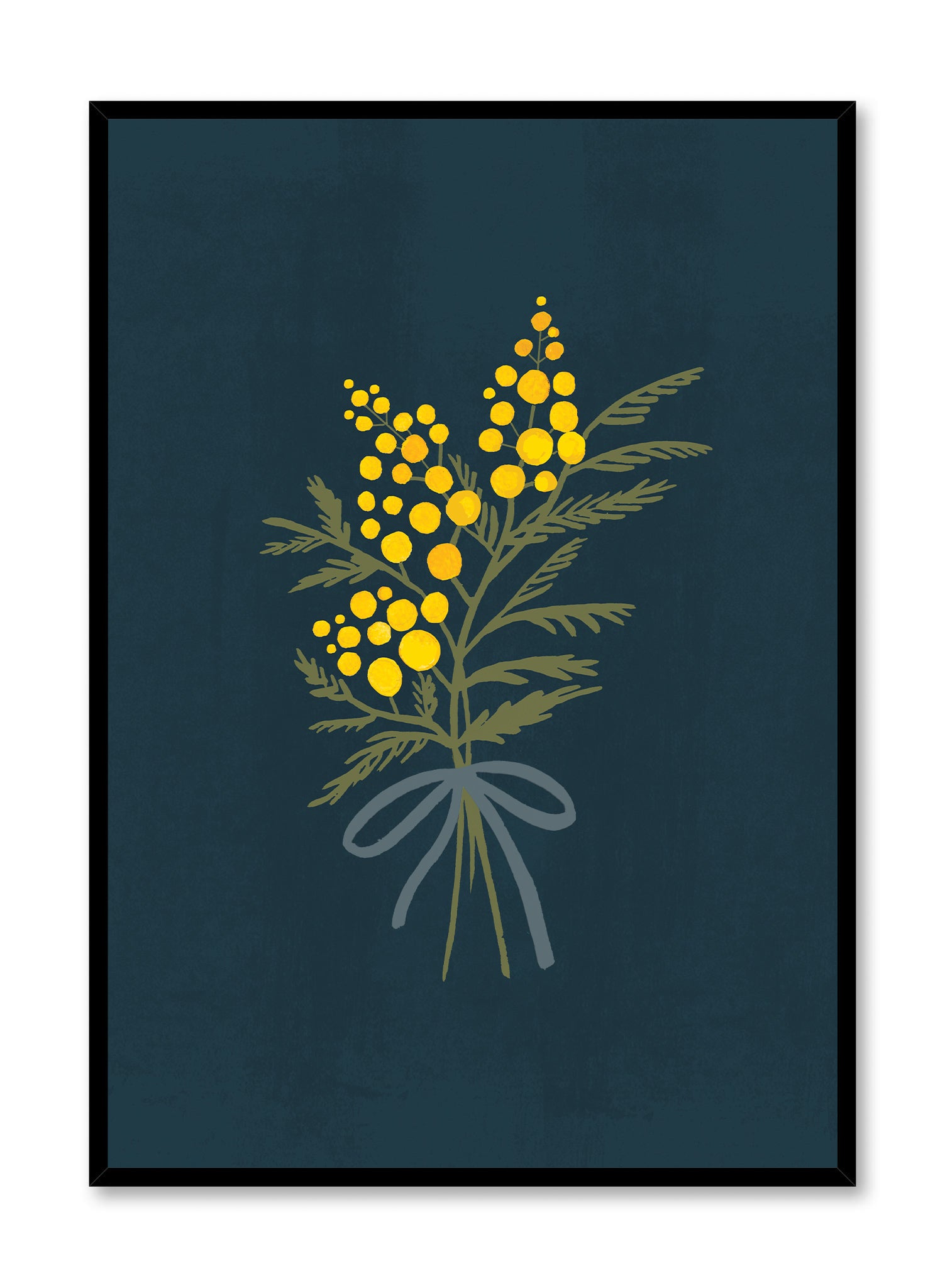Vibrant Mimosa Sprig Wall Art Poster - Floral Home Decor for Living Room, Bedroom & Office - Perfect for Spring & Wedding Decorations