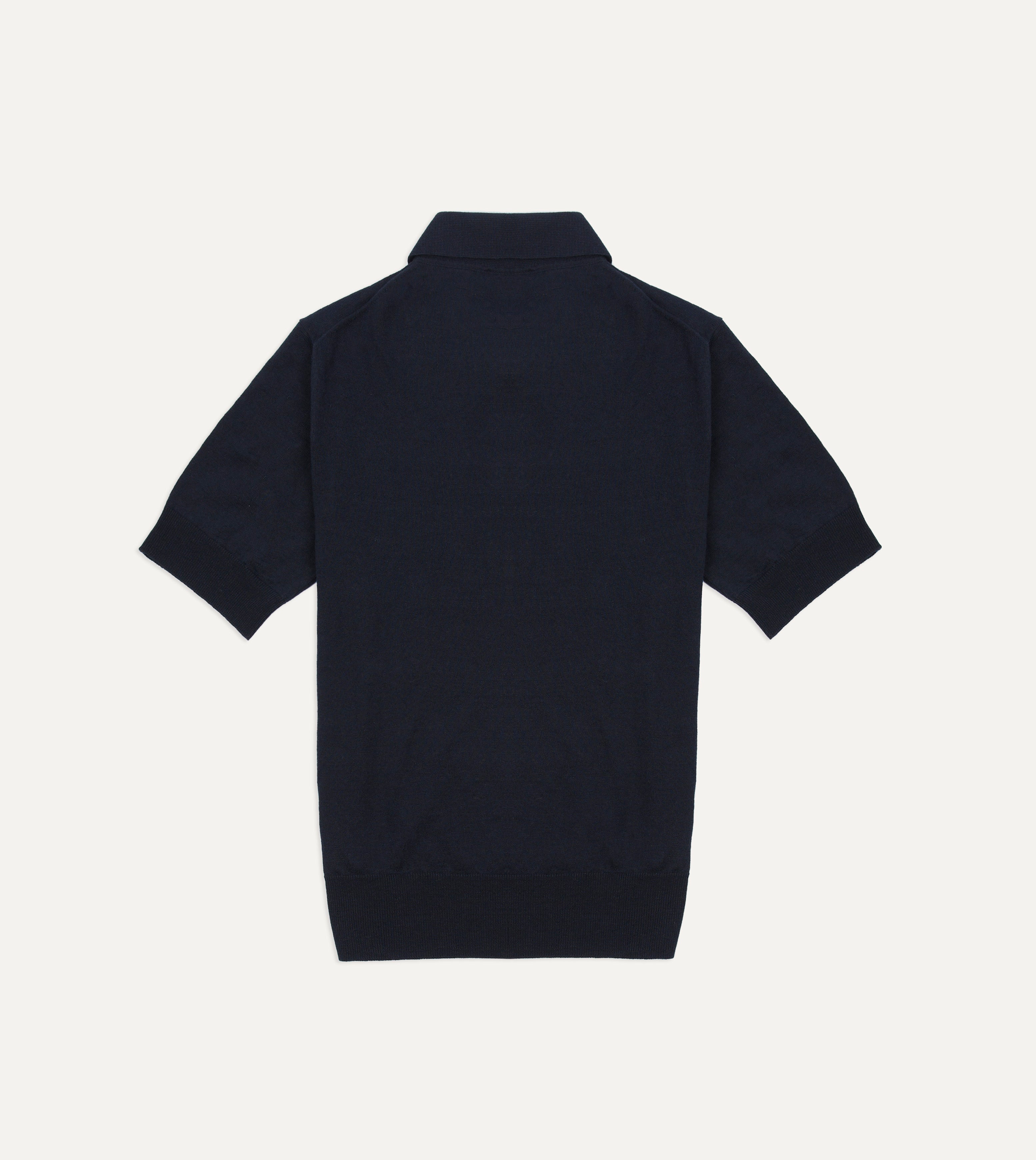 Premium Navy Blue Knitted Linen Cotton Short Sleeve Polo Shirt for Men - Breathable & Comfortable Casual Wear for Summer, Golf, and Office Outfits