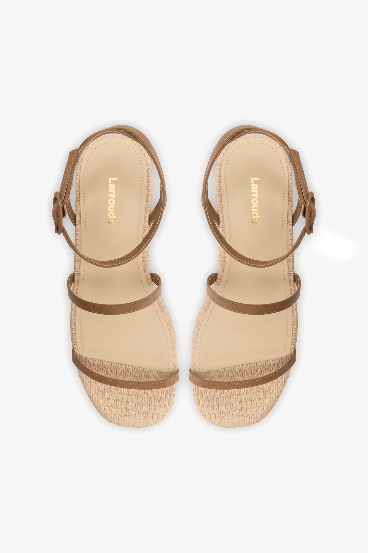 Gio Flatform Sandals - Natural Raffia with Hazelnut Trim | Comfortable Summer Wedge Sandals for Women | Perfect for Beach, Vacation & Casual Outings