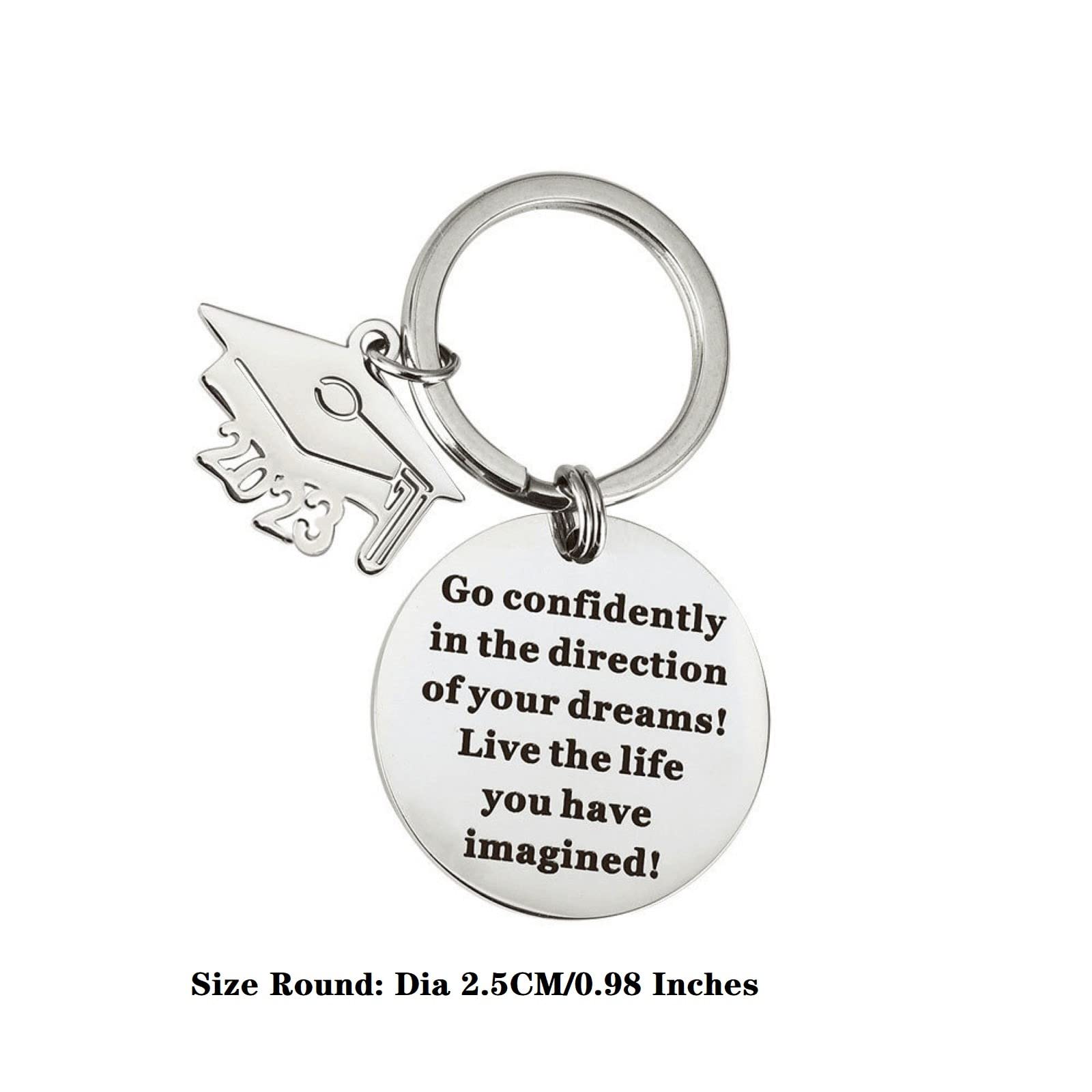LUOZZY 6-Pack Inspirational Graduation Keychain Set - 'Go Confidently in the Direction of Your Dreams' - Class of 2025 Commencement Gift - Perfect for Graduation Parties, School Favors & Motivational Gifts