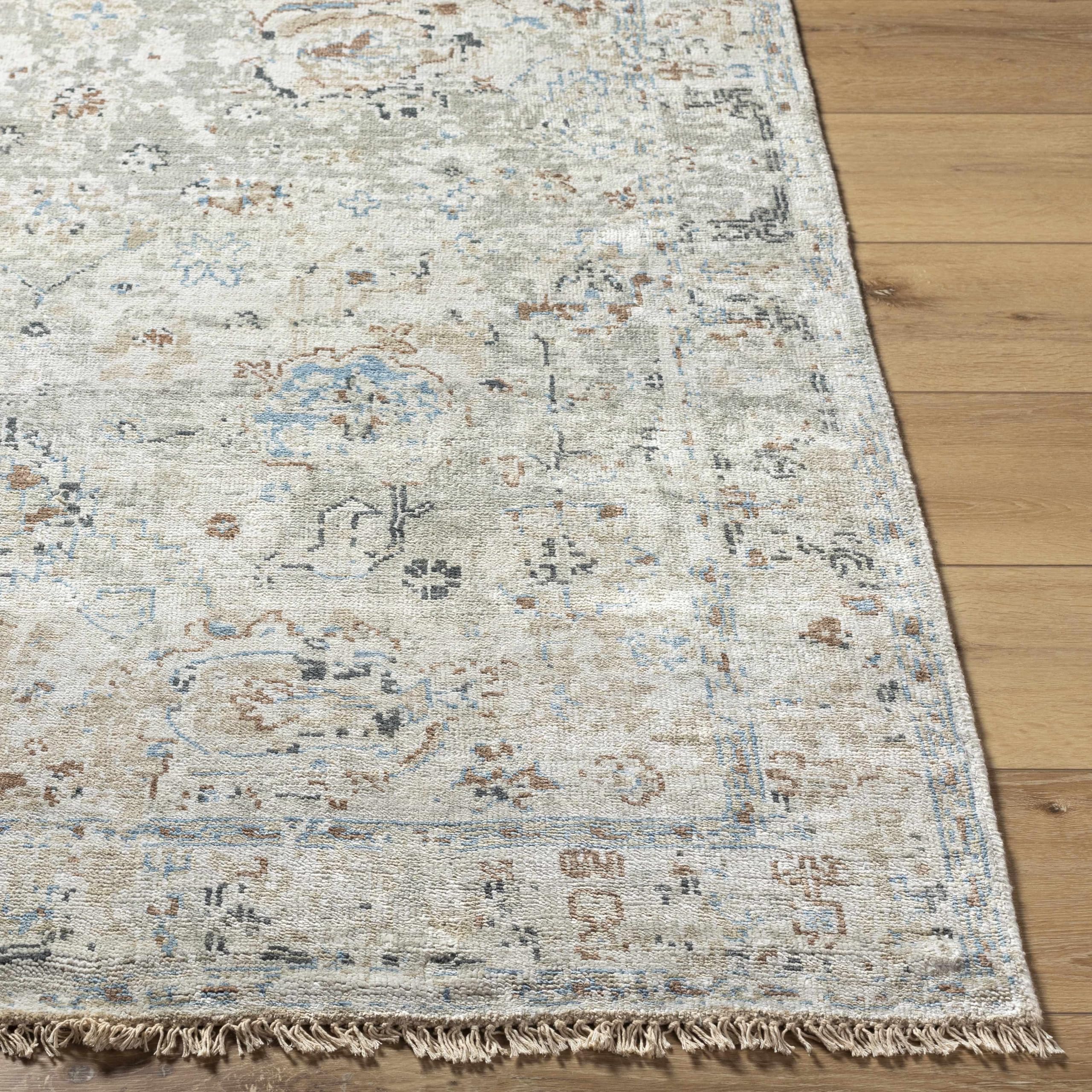 Hauteloom Gonzaga Traditional Area Rug 5' x 8' - Denim, Sky Blue, Dark Red - Perfect for Living Room & Bedroom Decor - Soft & Durable Handmade Rug for Home, Office, or Dorm