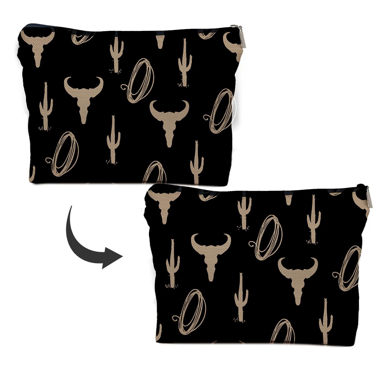 Stylish IWXYI Cow Print Makeup Bag - Durable Zipper Pouch for Women's Travel & Toiletry Essentials | Perfect Cosmetic Organizer Gift for Western Lovers