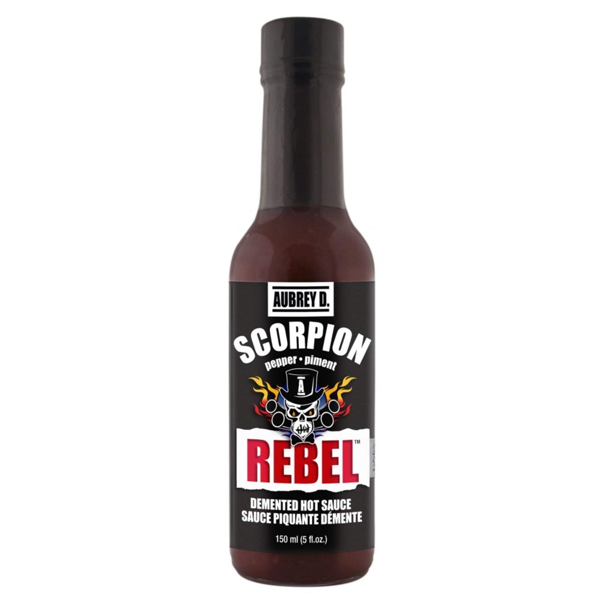 Spicy Ghost Pepper & Habanero Hot Sauce - Aubrey D. Rebel Scorpion Sauce - 5oz Bottle - Perfect for Tacos, Wings & Bloody Marys - Extreme Heat Gourmet Hot Sauce for BBQ, Burgers & Cooking