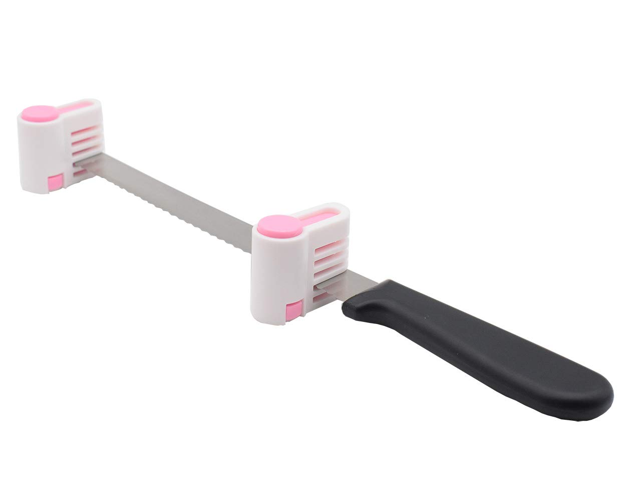2PCS Pink Cake Leveler Slicer Tool - 5 Layer Cake Divider, Bread & Toast Cutter for Perfect Even Slices - Essential Baking Supplies for Home Bakers & Cake Decorating (Kitchen Baking Accessories)