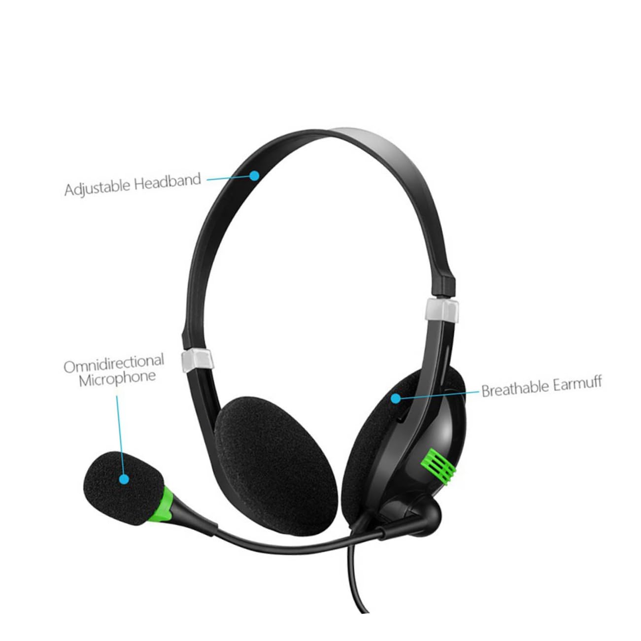 GOOHOCHY Gaming Headset with Noise Cancelling Mic - Comfortable Over-Ear Headphones with Omni-Directional Sound for PC, Laptop, PS4, Xbox - Perfect Replacement for Broken Headsets - Ideal for Gaming, Streaming & Online Meetings