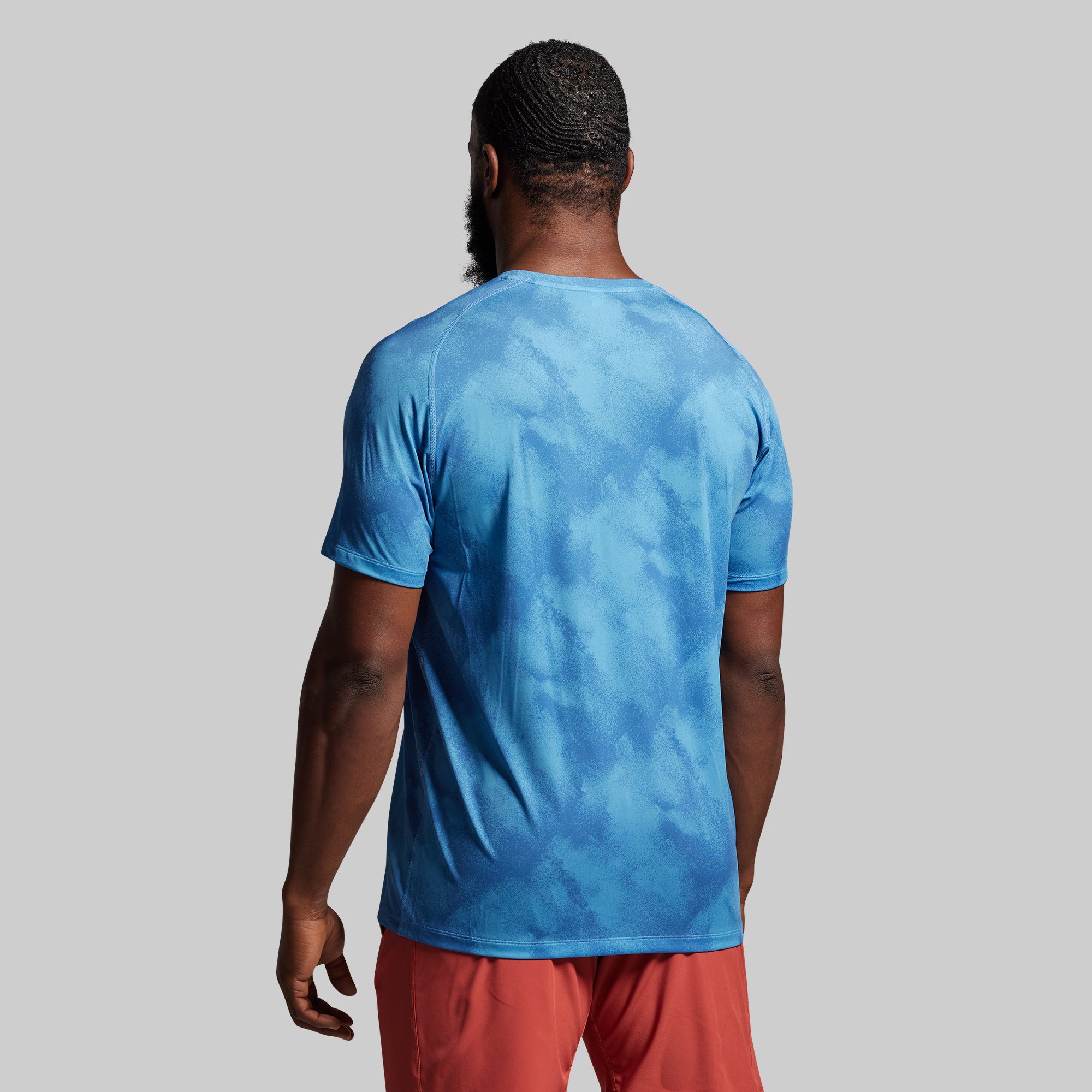 Men's Workout Training Tee - Moisture Wicking Performance T-Shirt (Glacier Blue) for Gym, Running & Athletic Activities