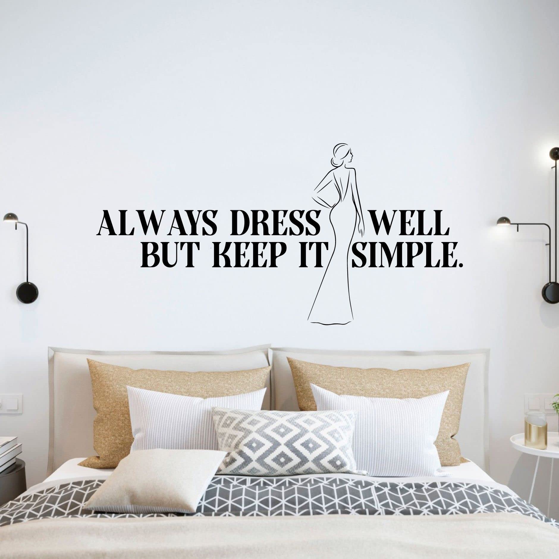 Closet Quotes Vinyl Wall Art Decal - 24x40 Inch Inspirational Woman Silhouette Sticker for Dressing Room, Wardrobe & Home Decor | Perfect for Bedroom, Walk-in Closet & Vanity Area