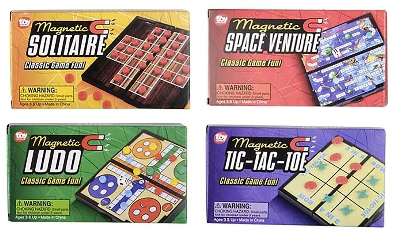 Curious Minds Busy Bags - Set of 12 Mini Magnetic Travel Games for Kids | Tiny Classic Board Games | Perfect for Car, Airplane & Road Trips | Educational Travel Toys for Children Ages 4-8