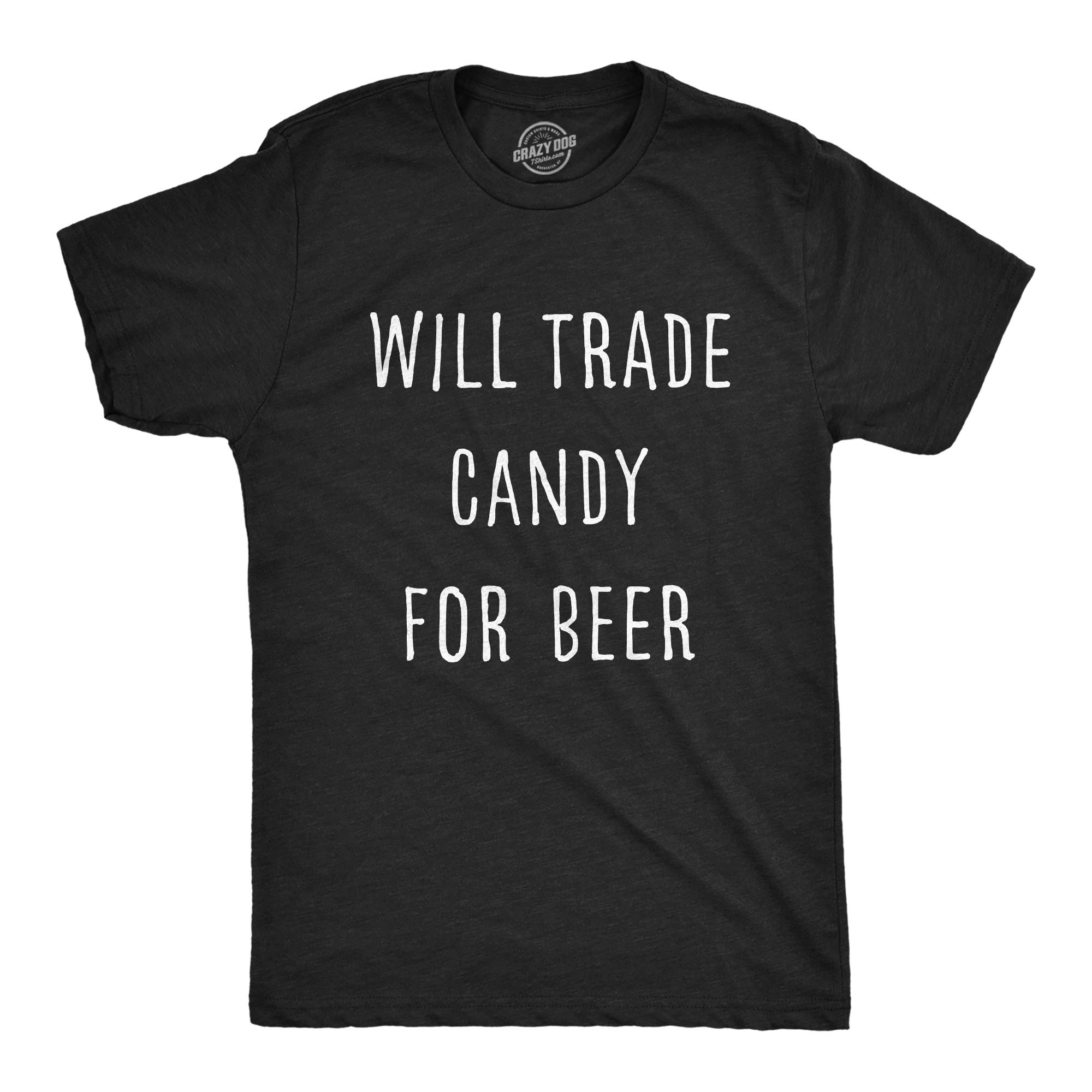 Funny Halloween T-Shirt for Men - 'Will Trade Candy for Beer' Graphic Tee - Perfect for Trick or Treat, Costume Parties & Casual Wear