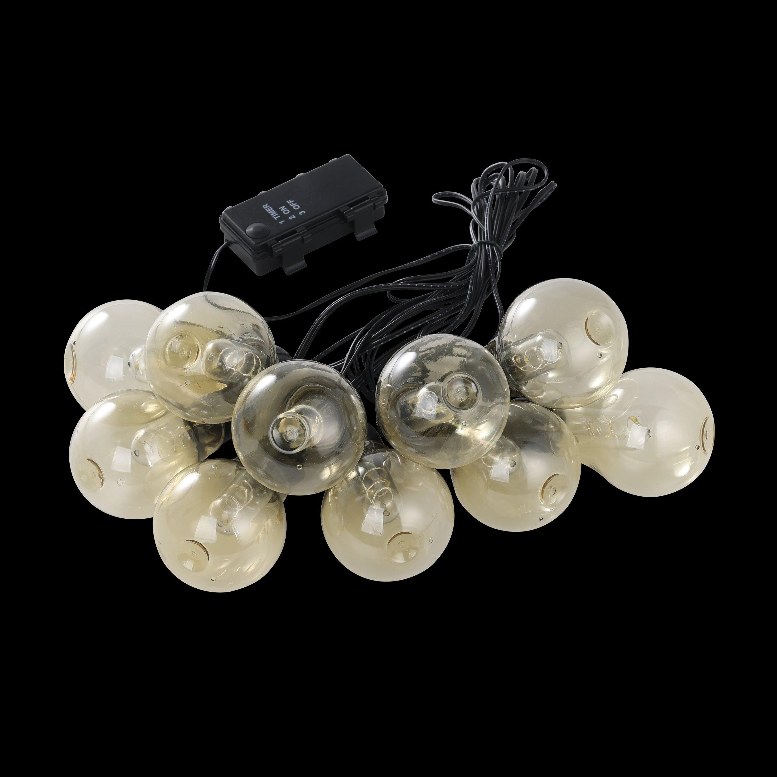 Eglo Libisa 10-Light Clear Bulb Outdoor String Lights - IP44 Waterproof for Patio, Garden, Backyard & Party Decorations