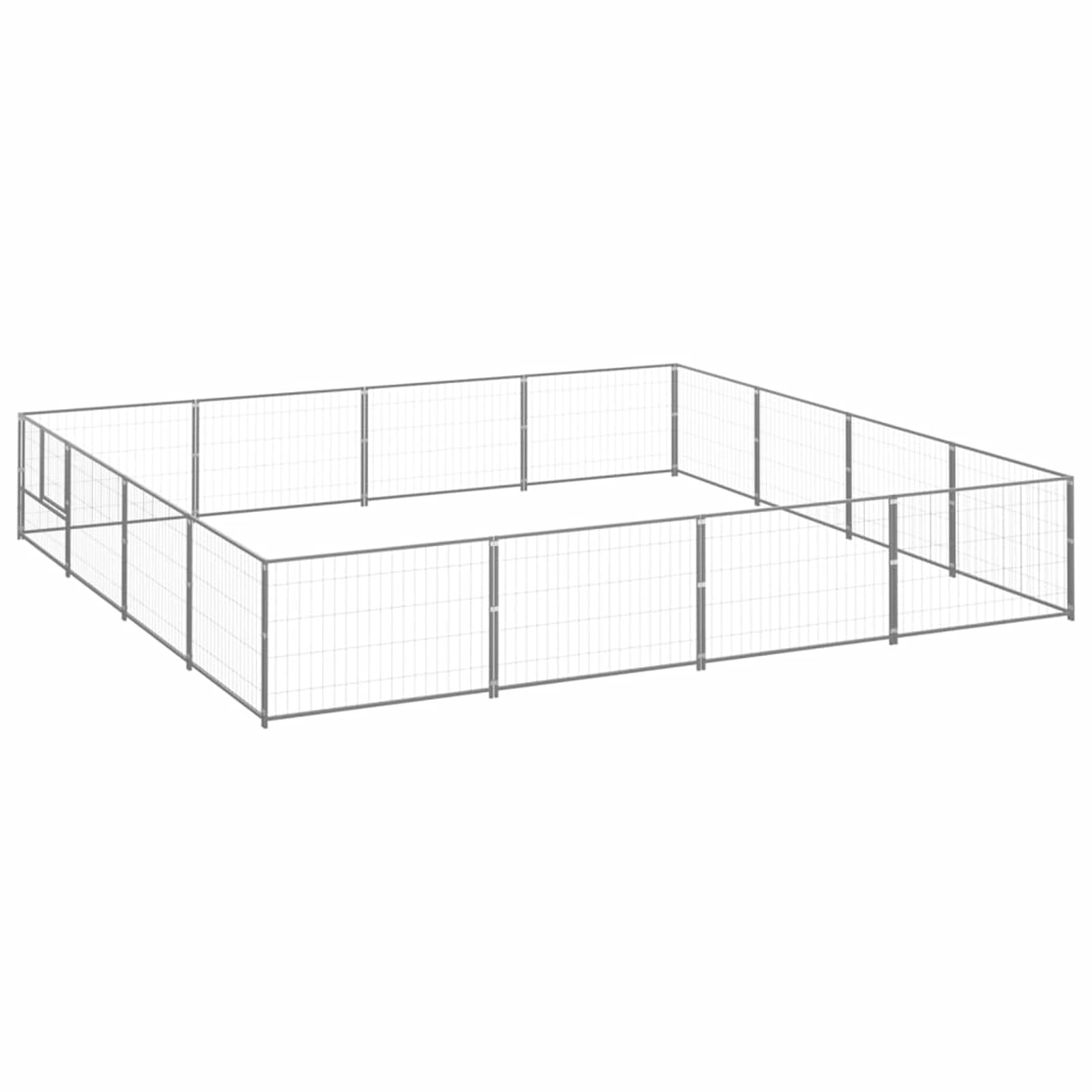 Festnight Heavy Duty Outdoor Dog Kennel - 172.2 ft² Steel Dog Crate with Secure Lock for Large Dogs - Weatherproof Pet Cage for Backyard, Camping & Travel