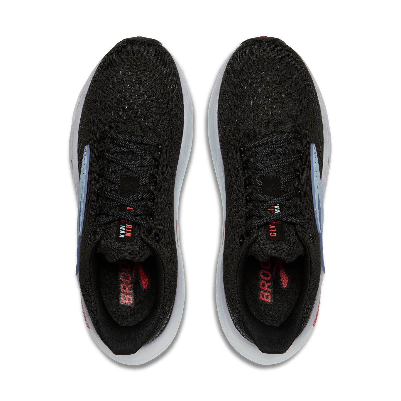Brooks Glycerin Max Running Shoes for Men - Black/Ebony/Winter Sky - D Width - Premium Cushioning for Long Distance Running & Marathon Training